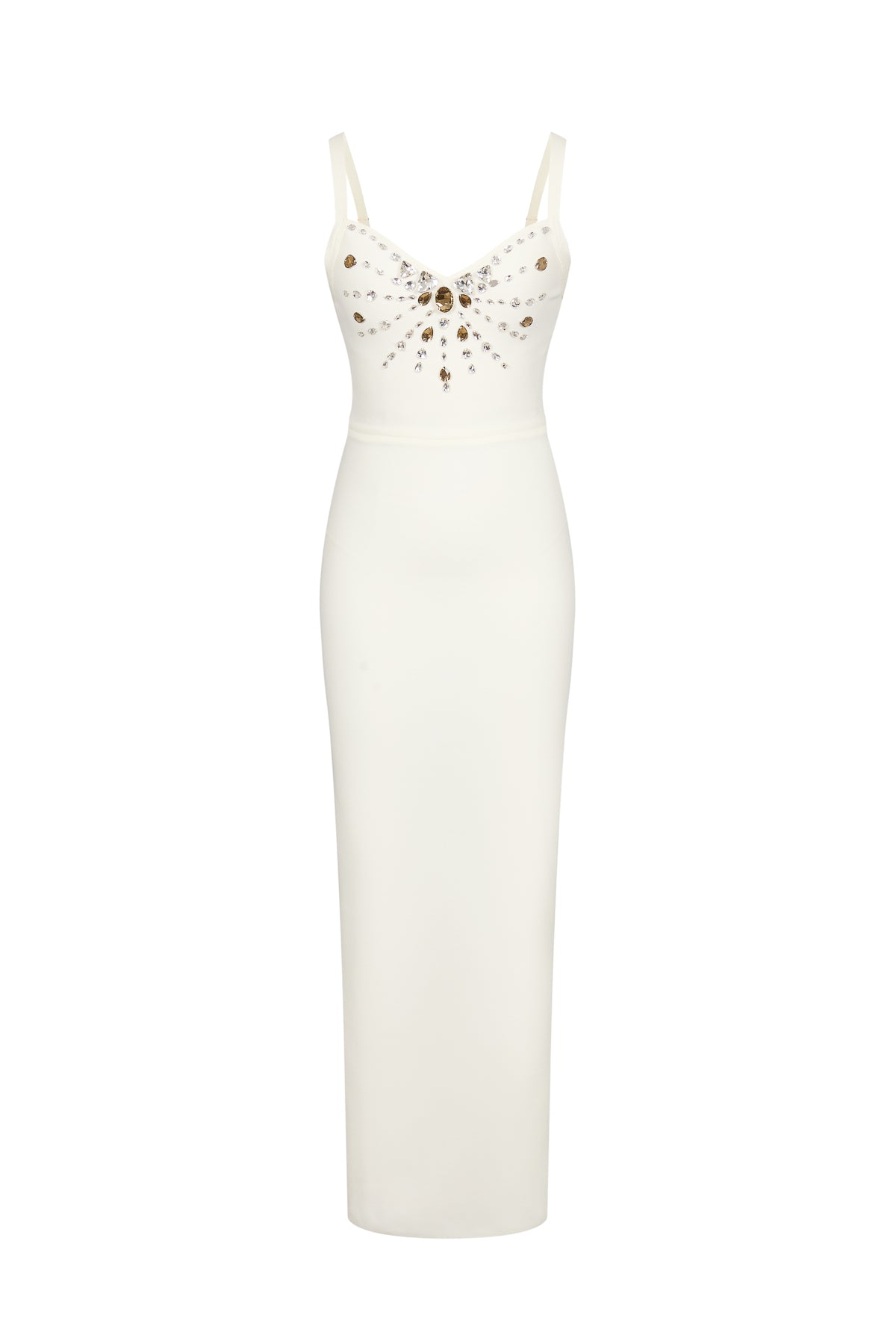 Bandage Rhinestone Embellished Sleeveless Maxi Dress