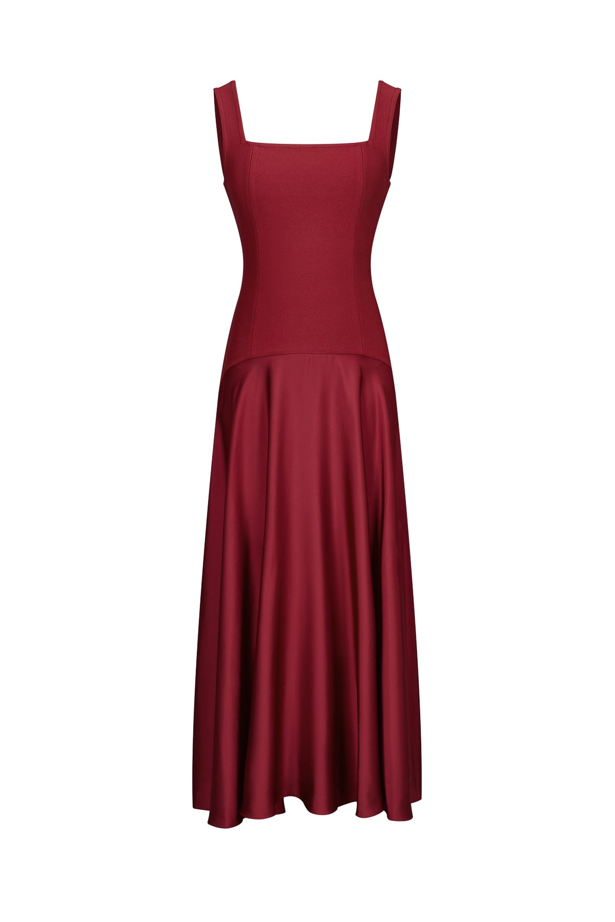 Bandage Sleeveless Dress With Satin Skirt