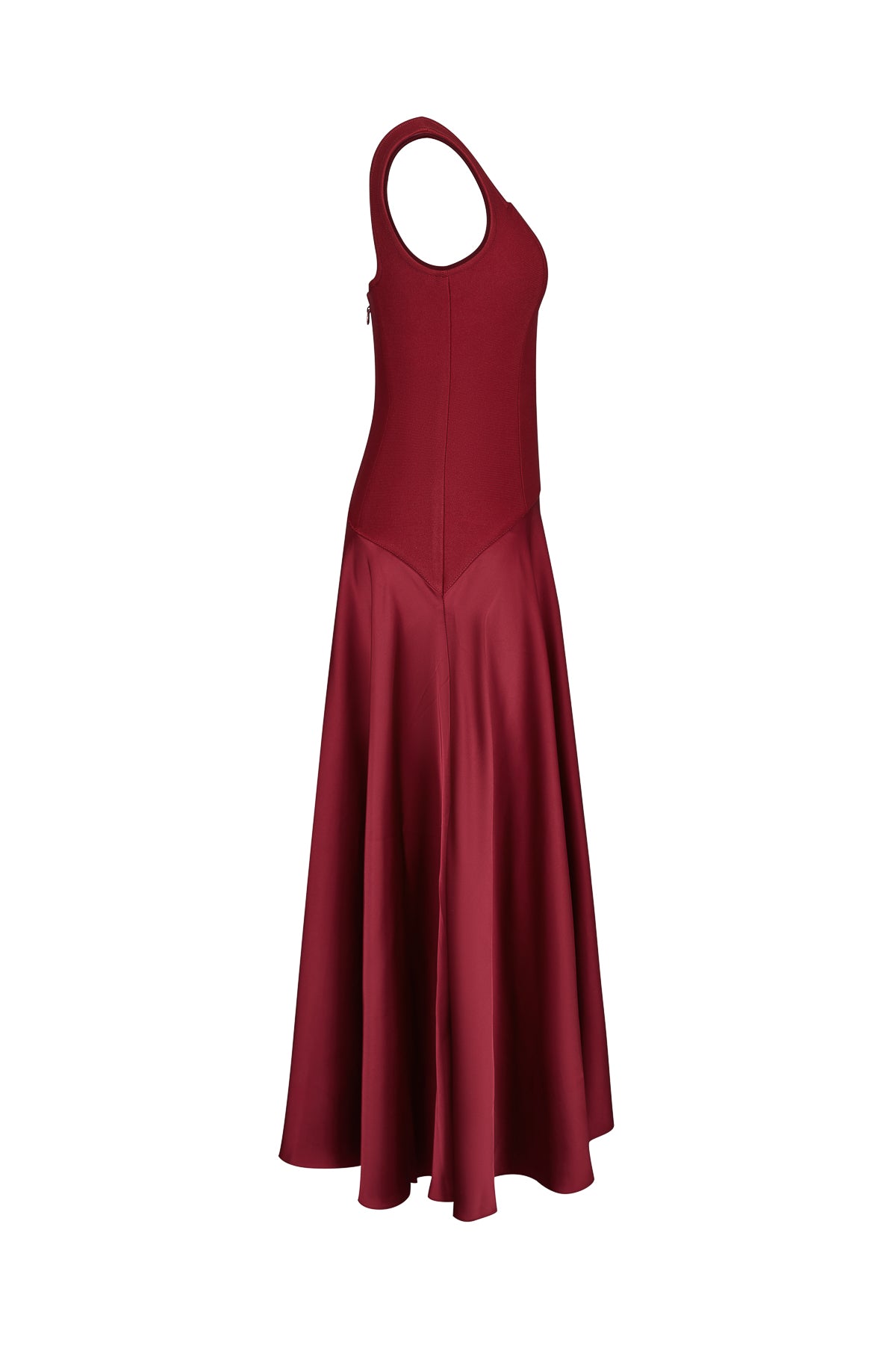 Bandage Sleeveless Dress With Satin Skirt