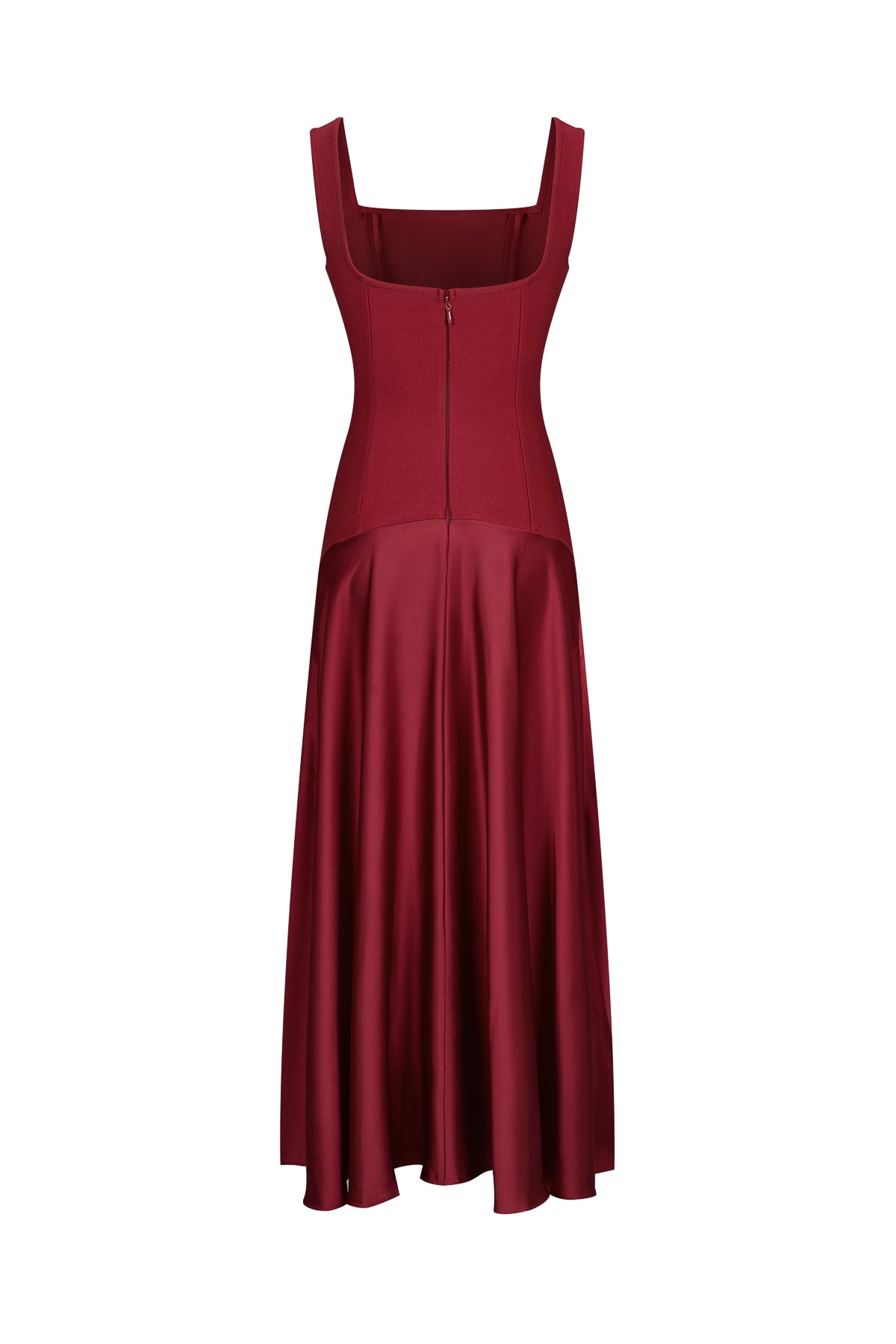Bandage Sleeveless Dress With Satin Skirt