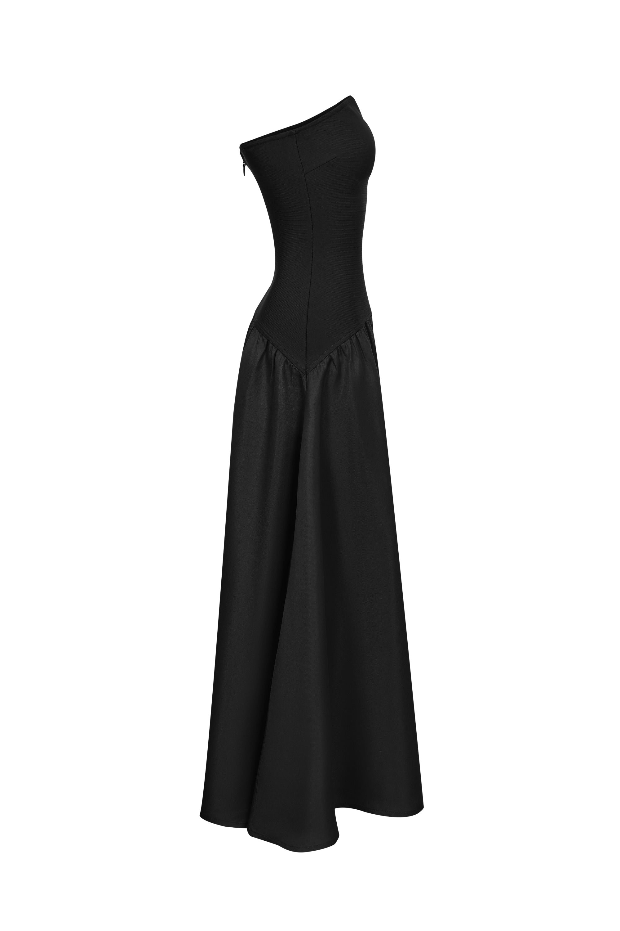 Mirelle Hybrid Bandage Satin Midi Dress