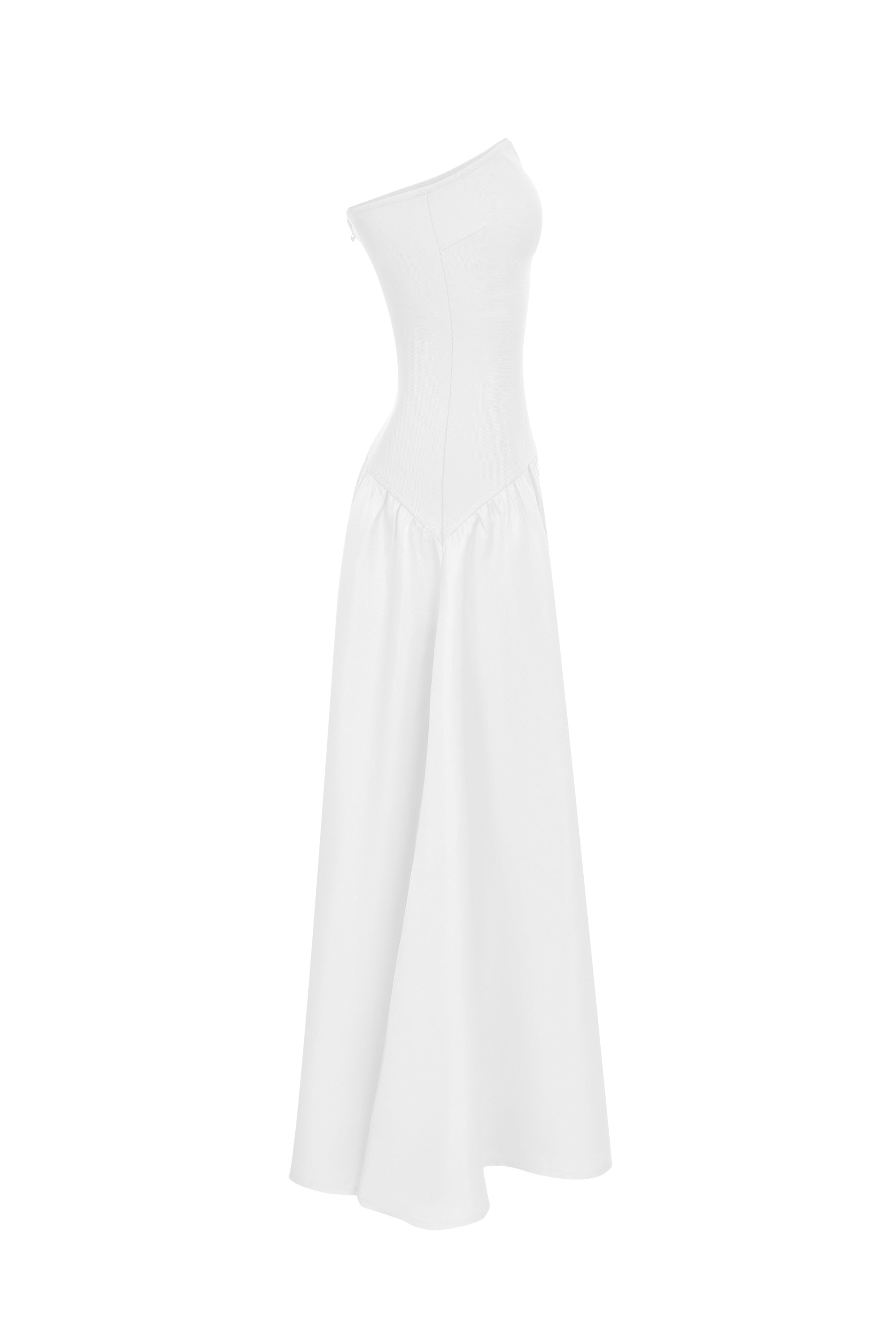 Mirelle Hybrid Bandage Satin Midi Dress