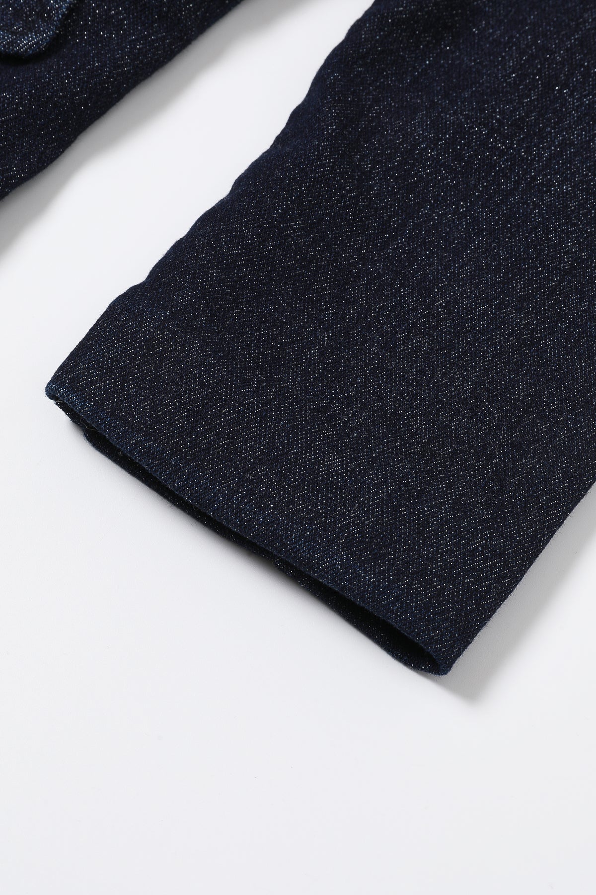 Double-Breasted Lurex Denim Frame Jacket