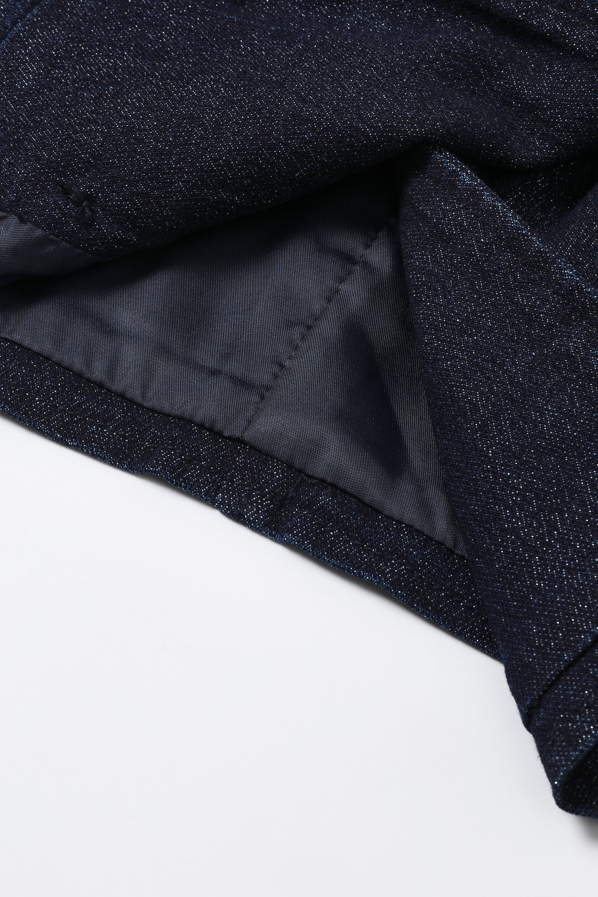 Double-Breasted Lurex Denim Frame Jacket