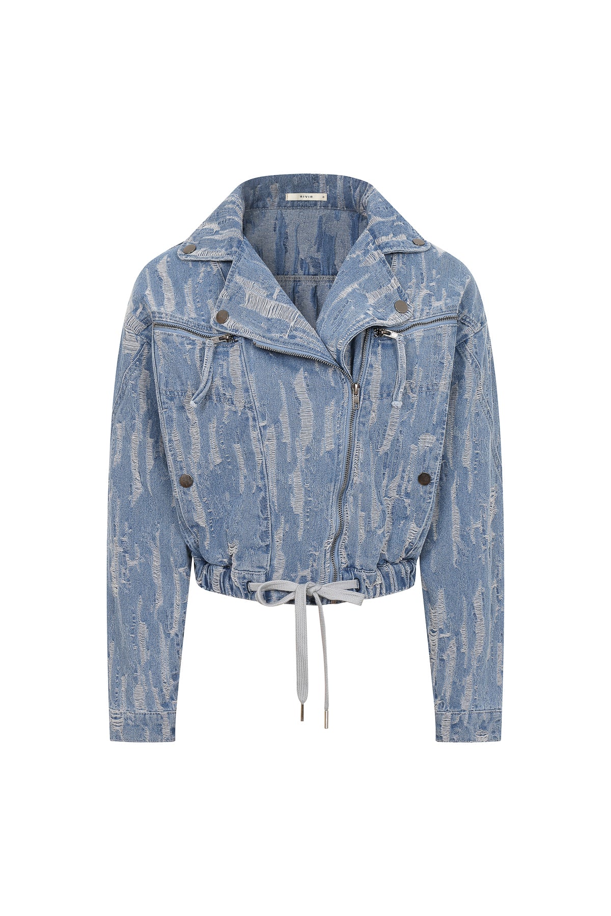 The Moto Denim Jacquard Utility Jacket
