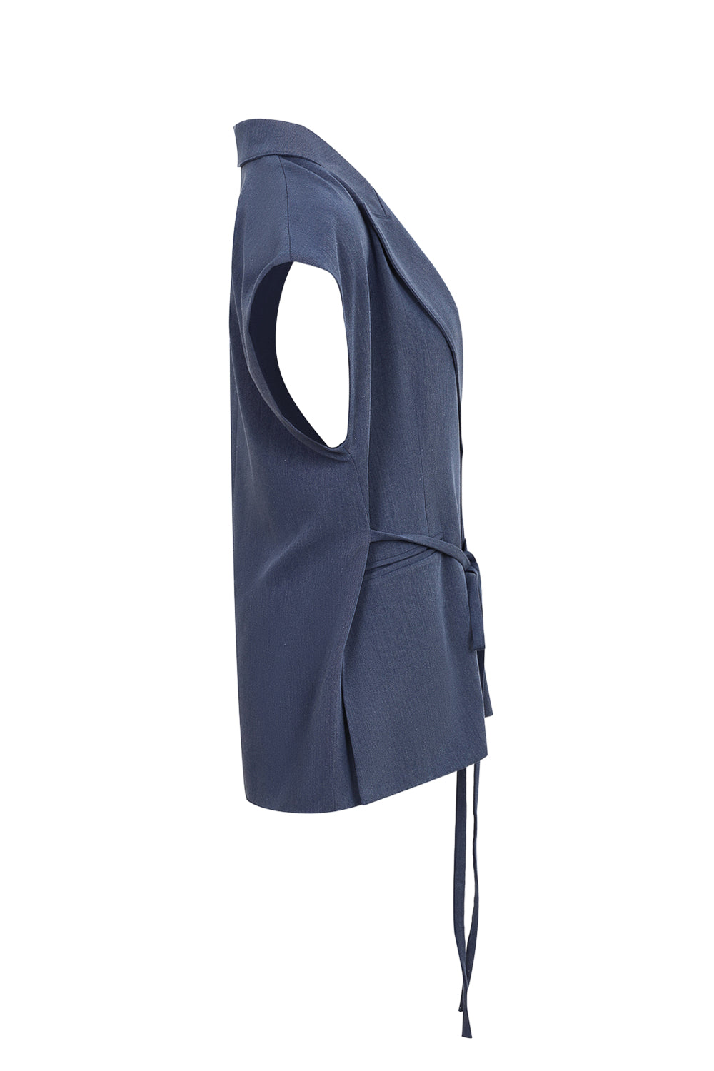 Essential Pintuck Woven Sleeveless Blazer Vest