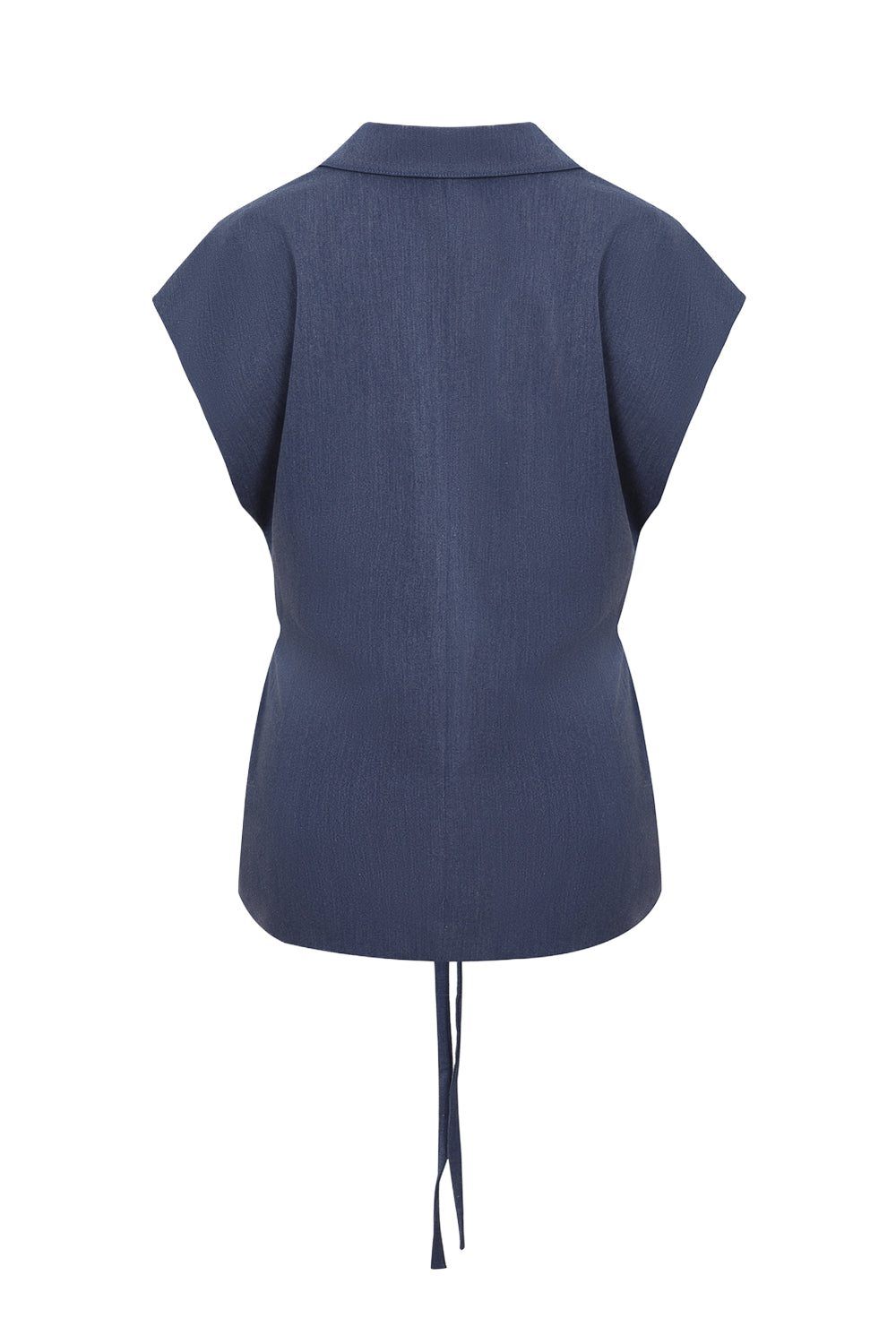 Essential Pintuck Woven Sleeveless Blazer Vest