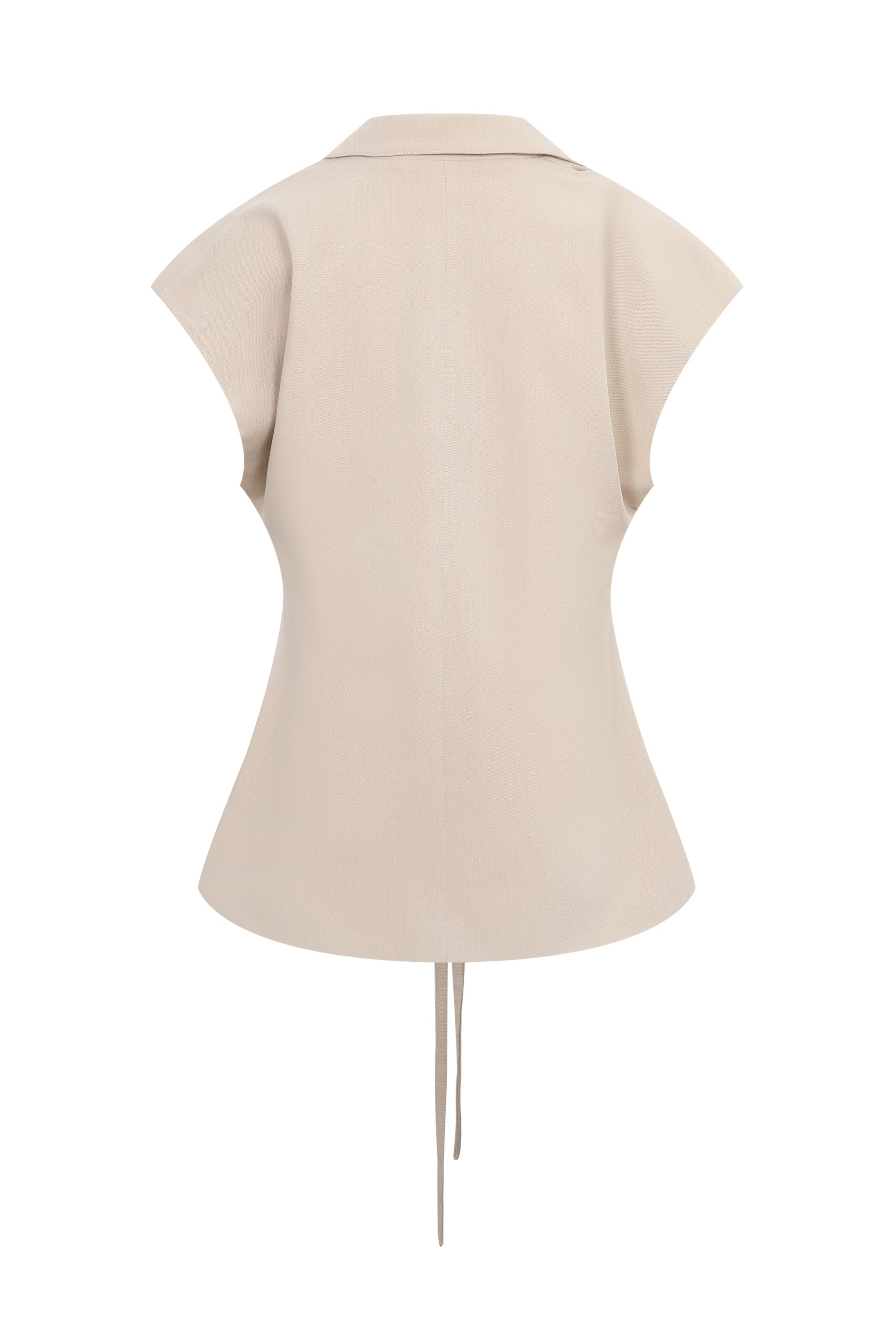 Essential Pintuck Woven Sleeveless Blazer Vest