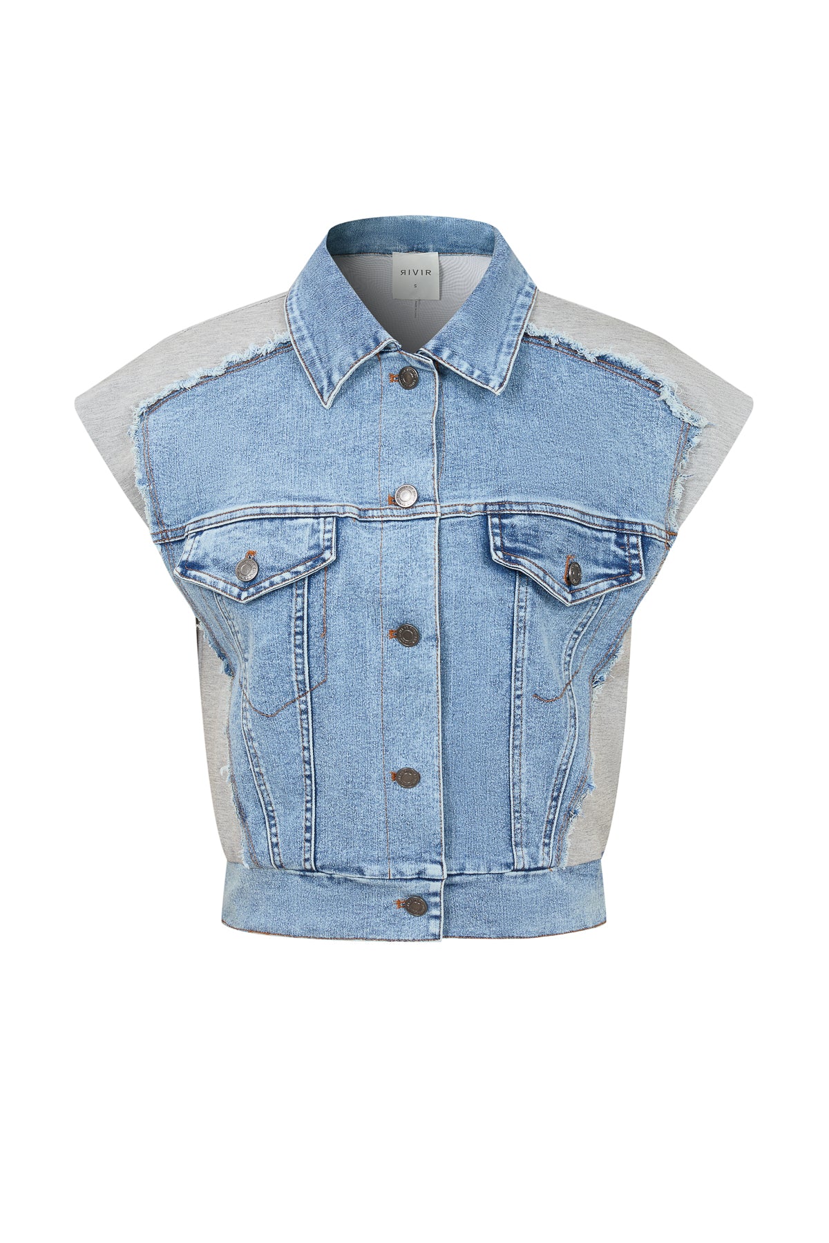 Knit Denim Mix Vest