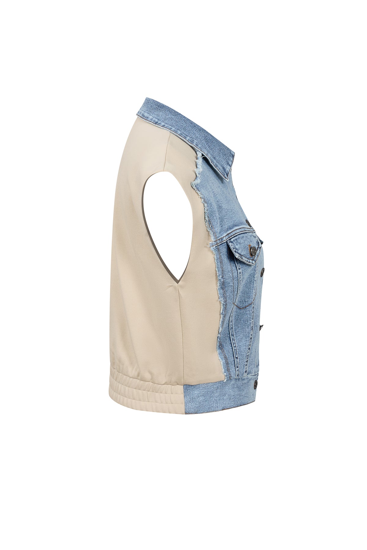 Knit Denim Mix Vest