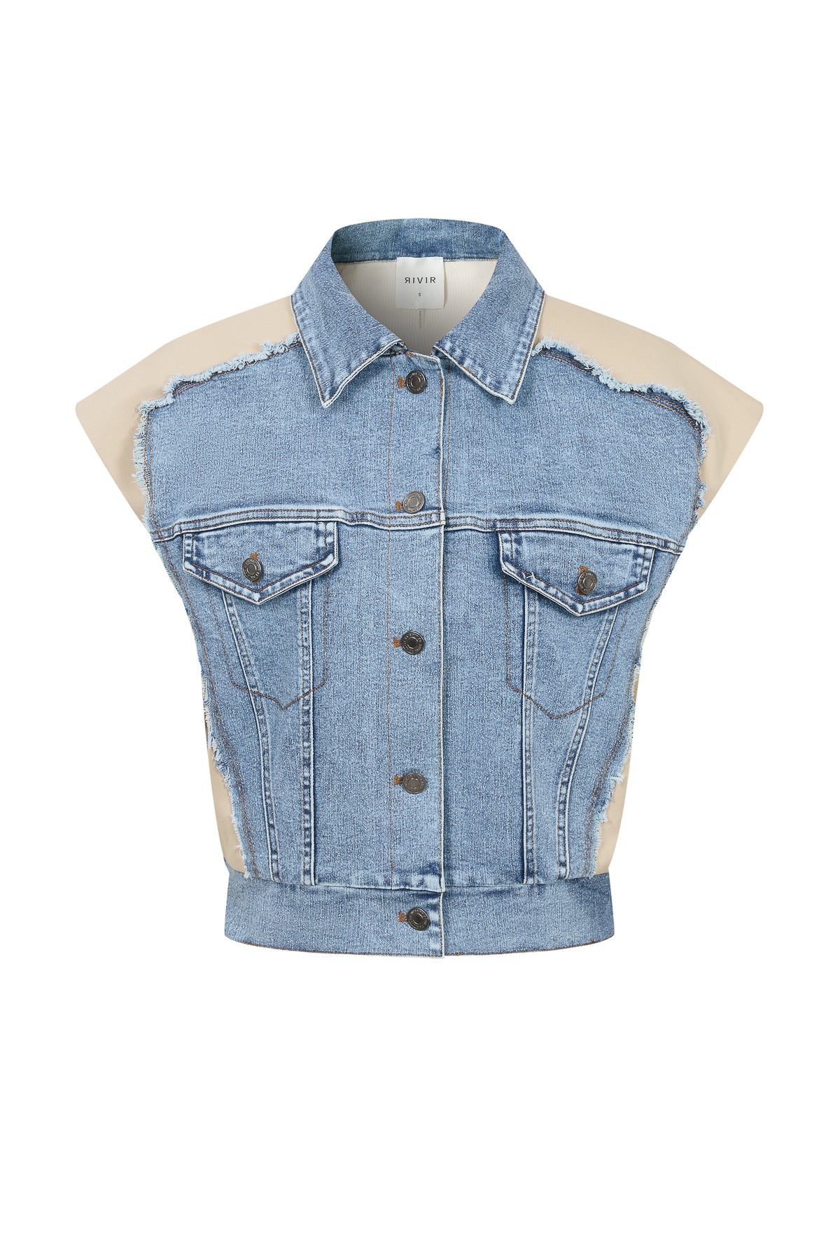 Knit Denim Mix Vest