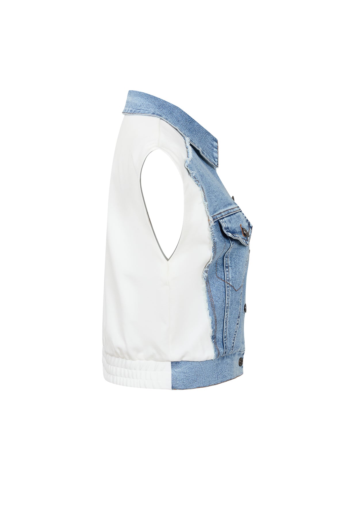 Knit Denim Mix Vest