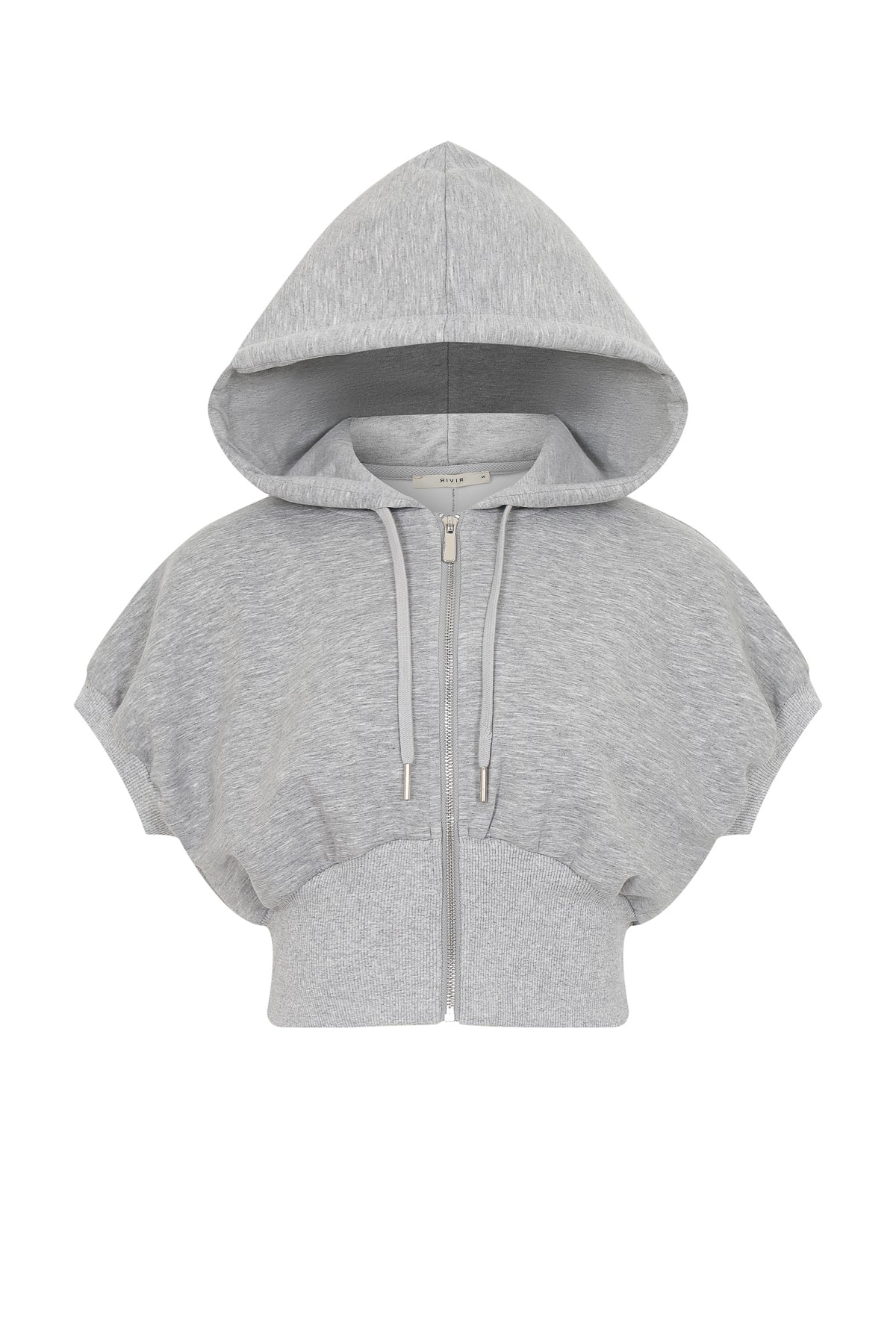 Elise Hooded Knit Dolman Short Sleeve Zip Hooded