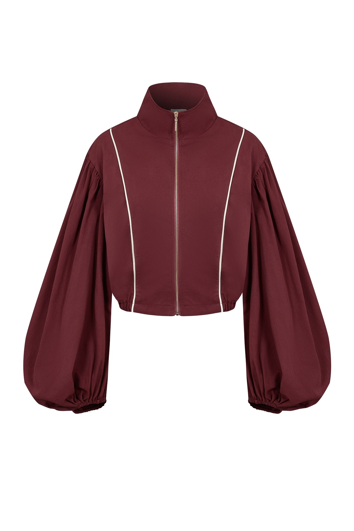 Super Puffed Sleeves Piping Detail Jacket