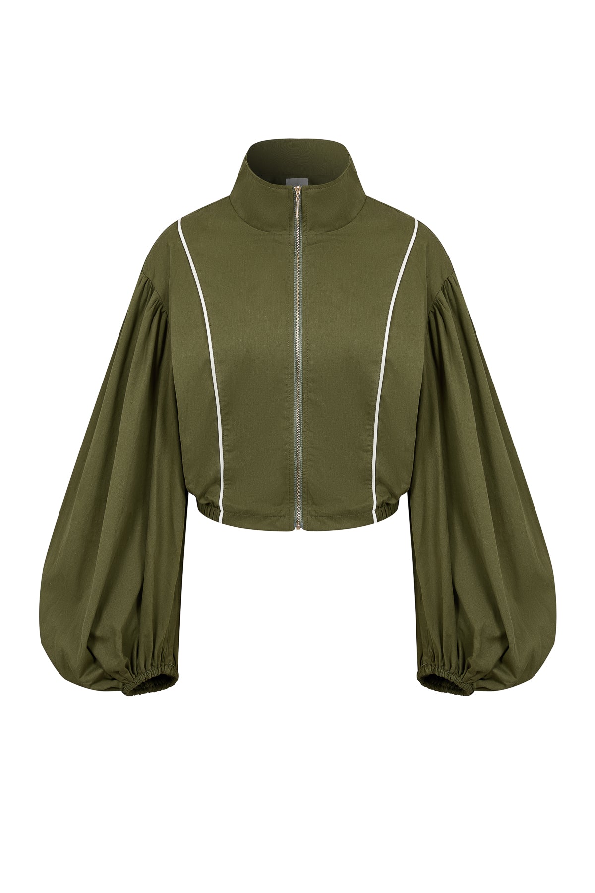 Super Puffed Sleeves Piping Detail Jacket