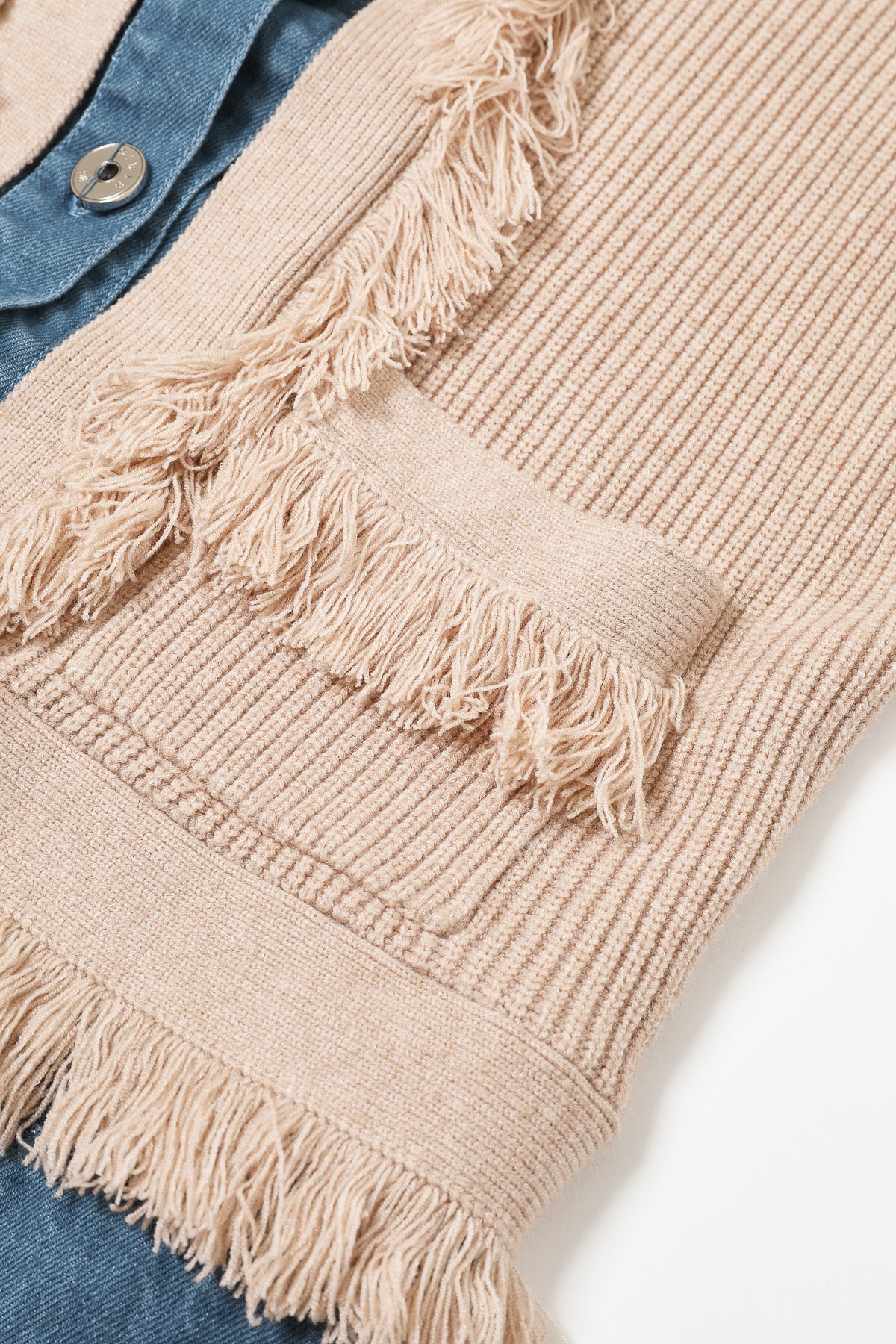 Knit Denim Mix Media Jacket