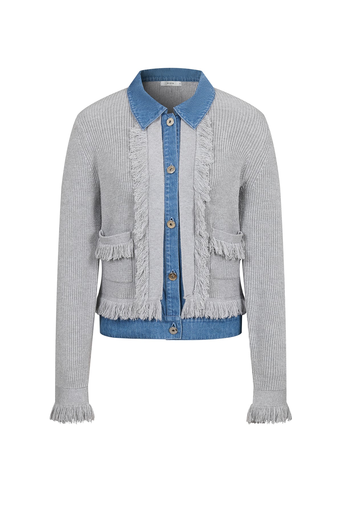 Knit Denim Mix Media Jacket
