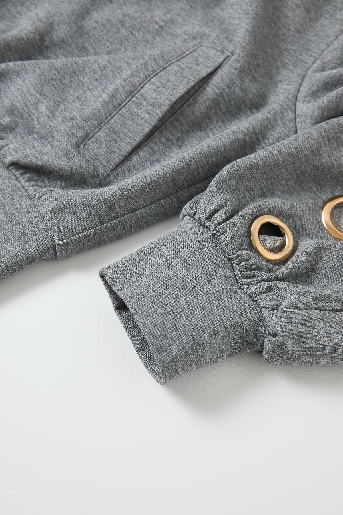 Grommet Detail Sweat Jacket