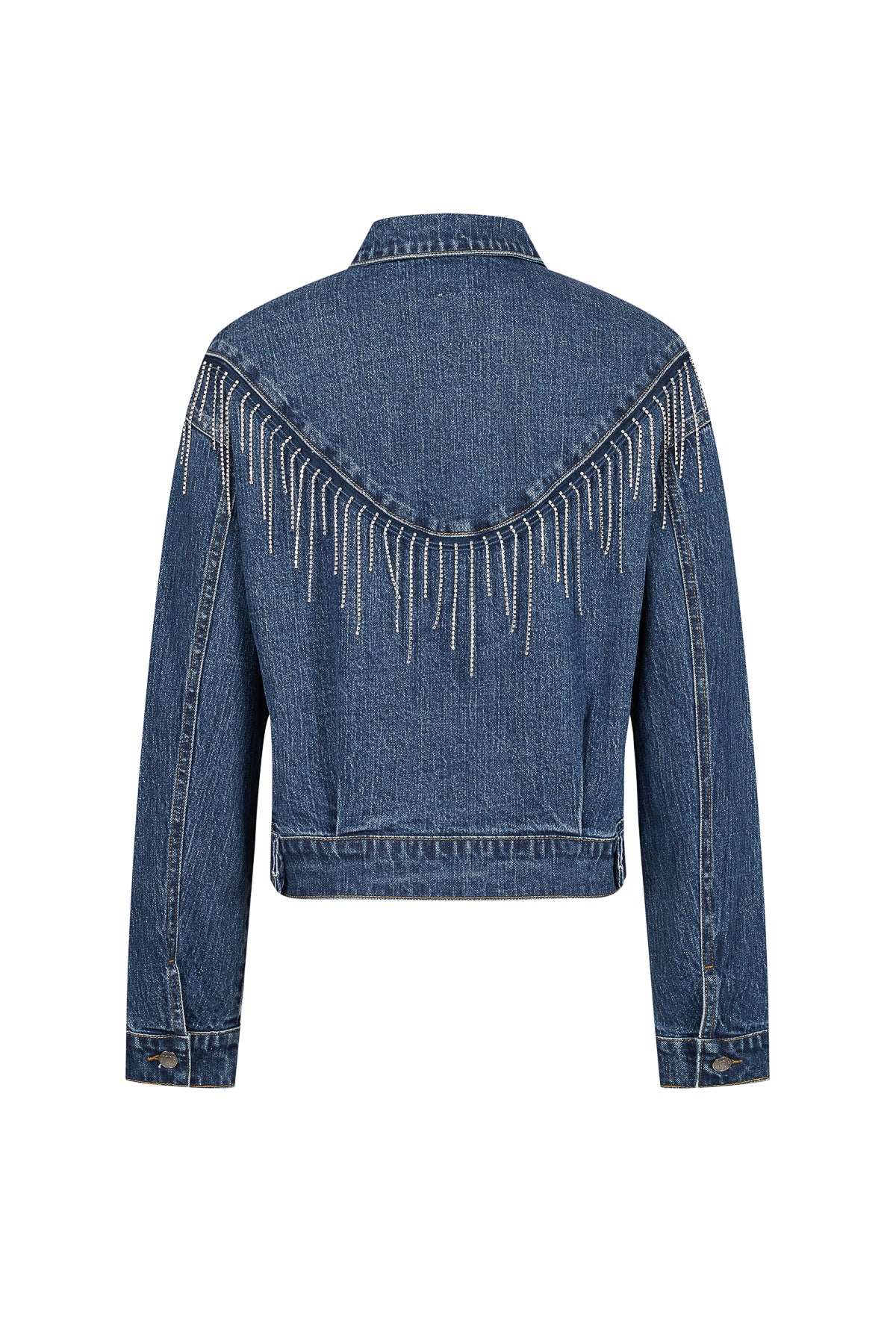Embellished Fringe Detail Denim Jacket