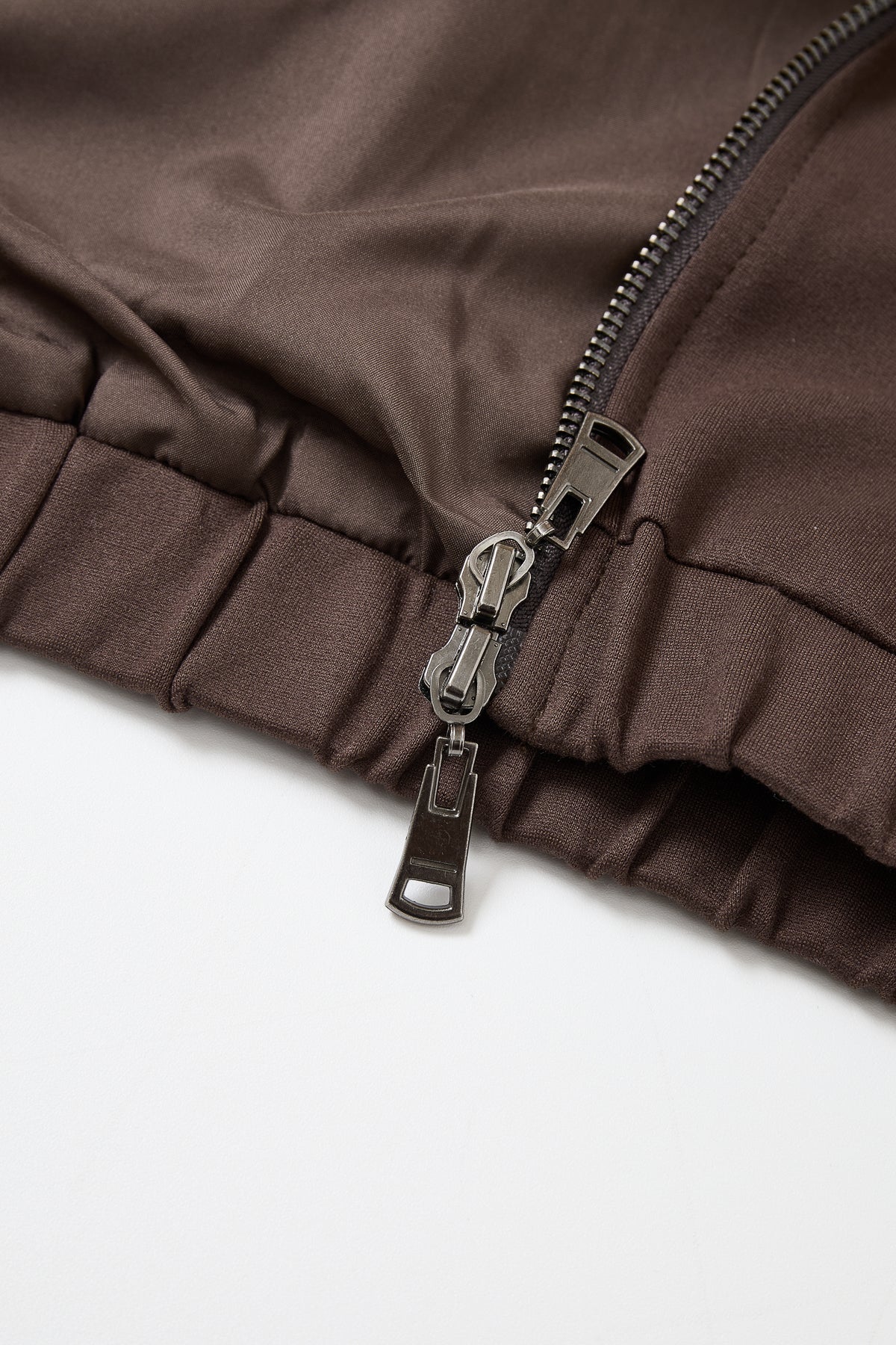 Knit Pu Mix Bomber Jacket