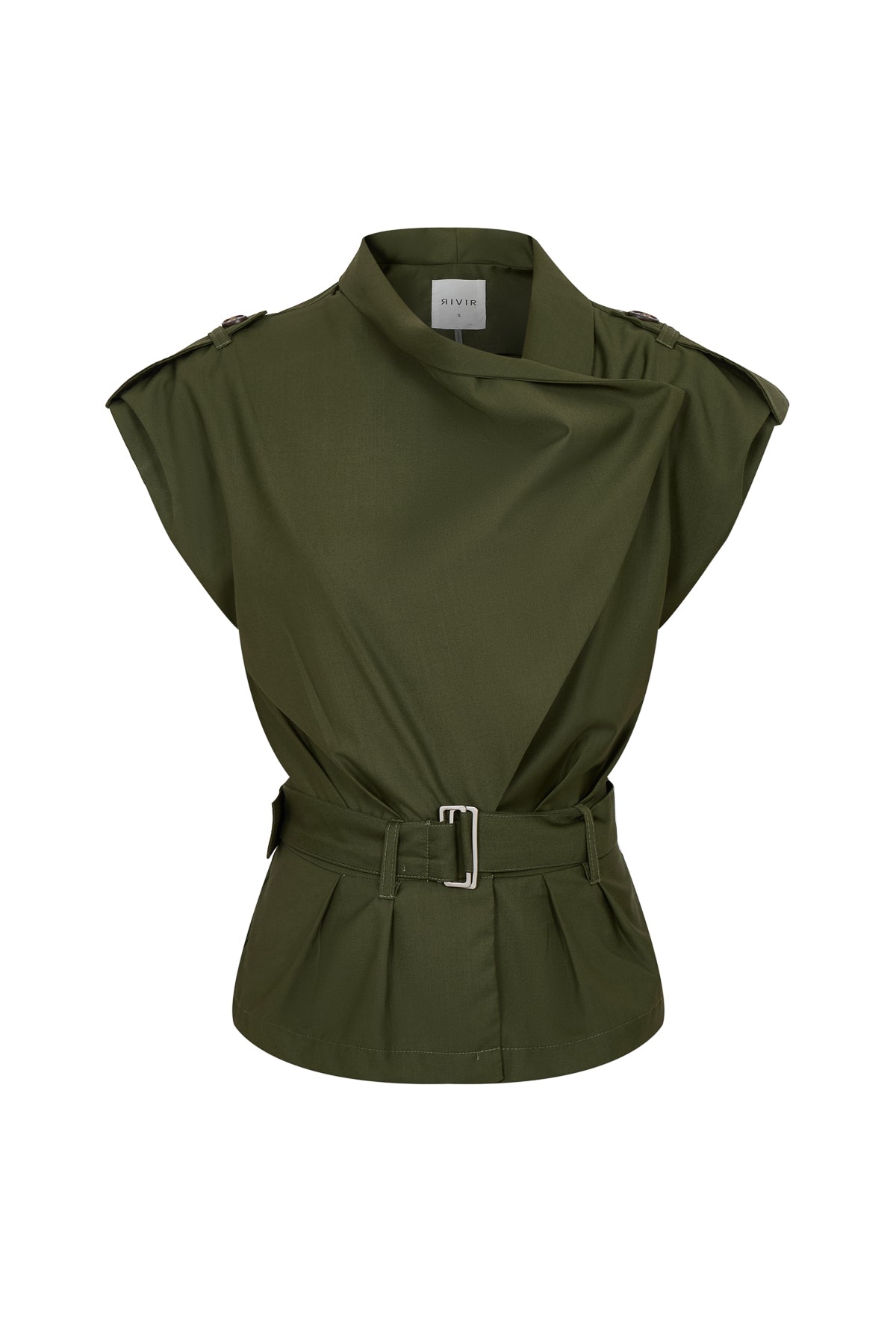 Woven Safari Draped Sleeveless Jacket