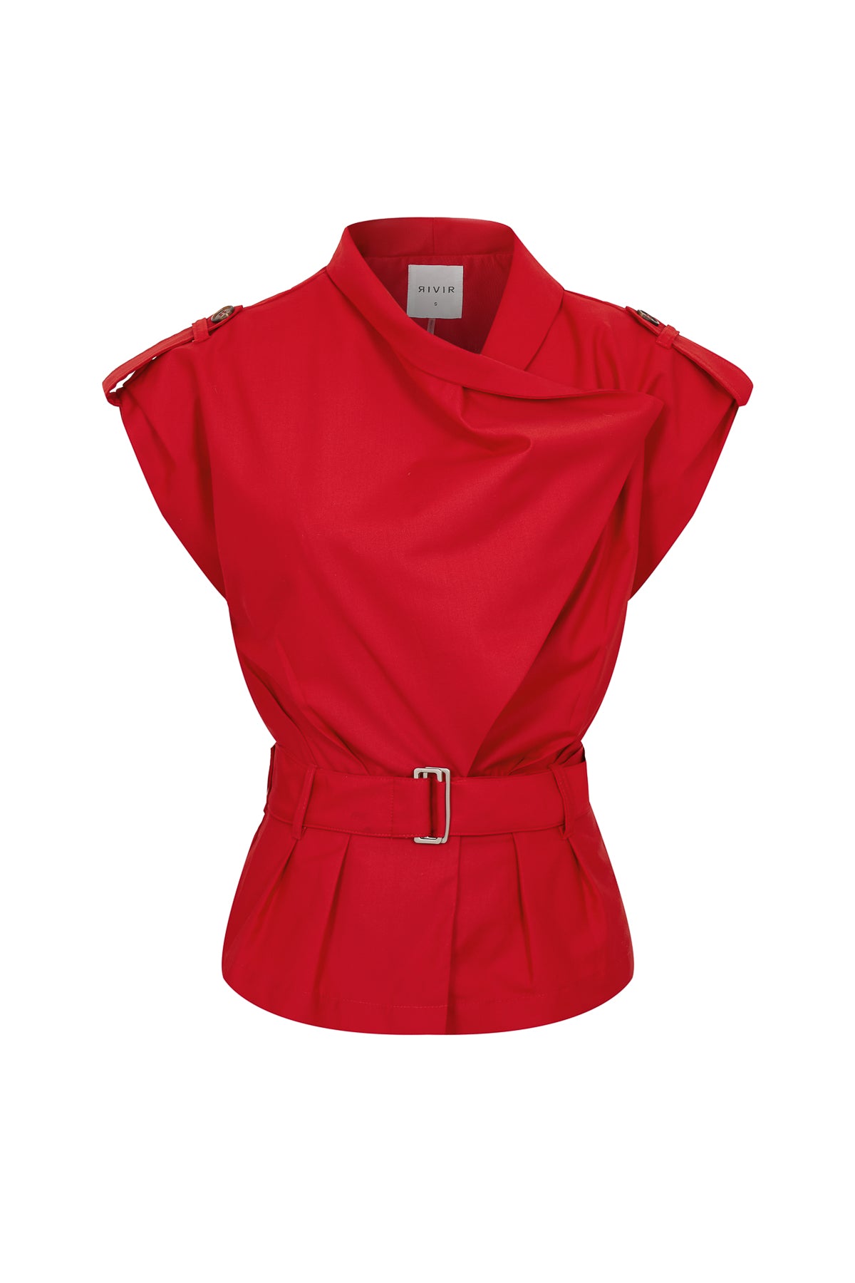 Woven Safari Draped Sleeveless Jacket