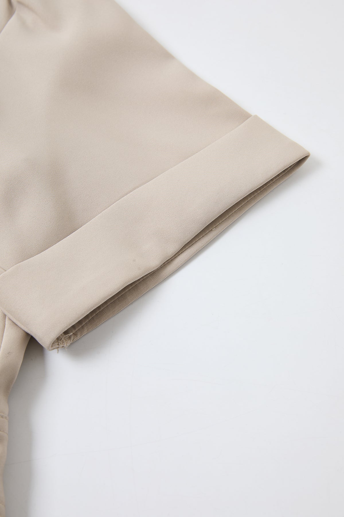 Woven Short Sleeve Safari Jacket with Gold Accent Buttons