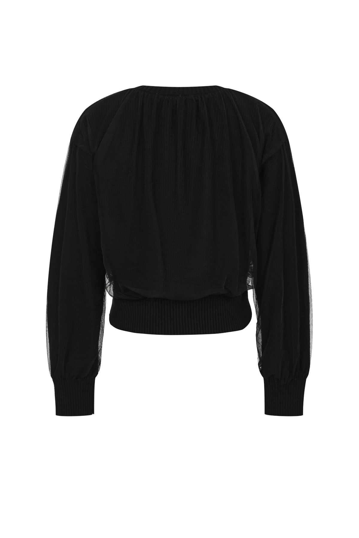 Marielle Crew-Neck Tulle Cardigan