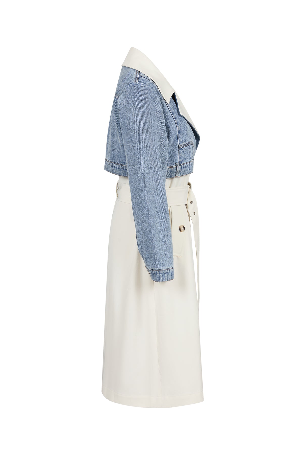 Amandine Denim Deconstructed Coat With Contrast