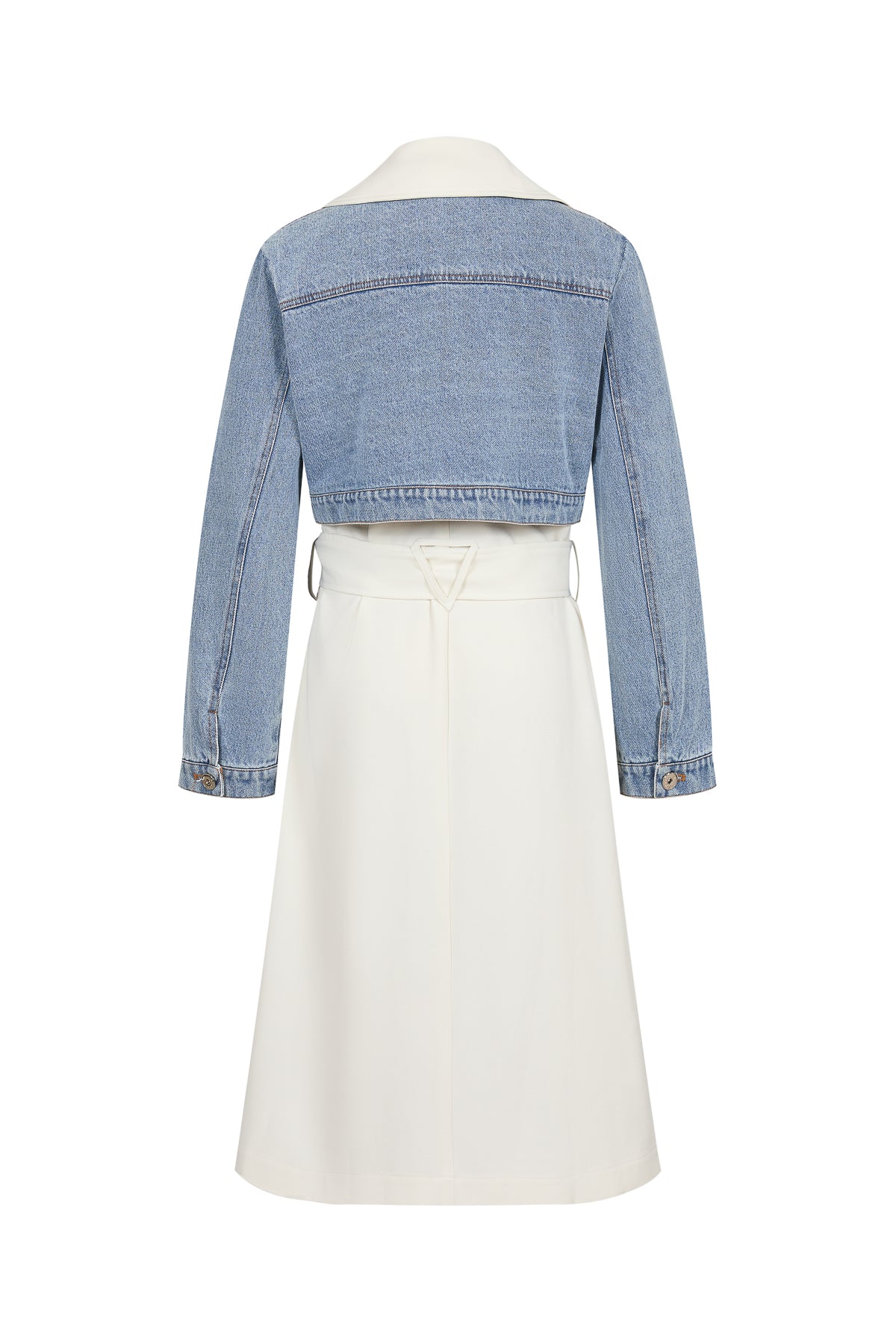 Amandine Denim Deconstructed Coat With Contrast