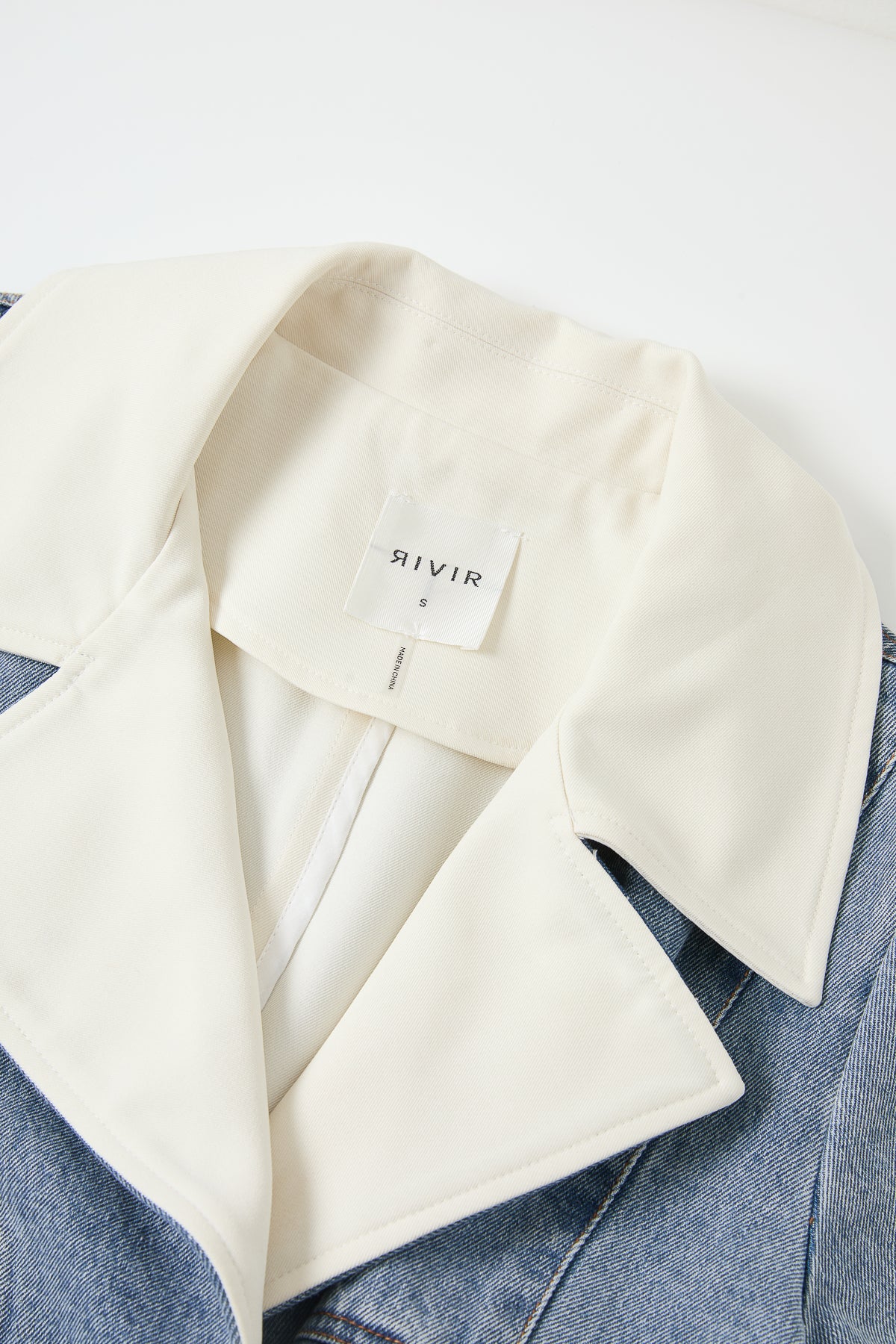 Amandine Denim Deconstructed Coat With Contrast