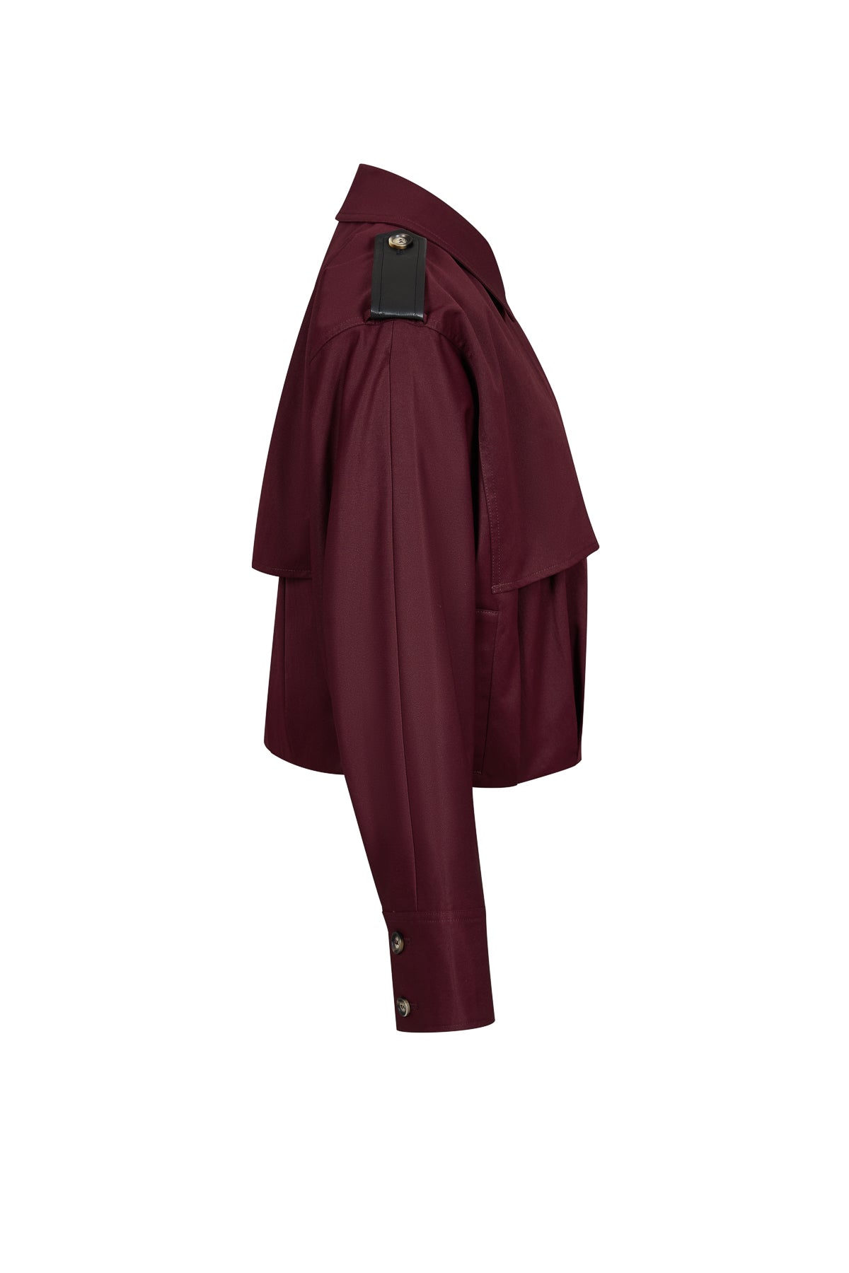Axelle Woven Bubble Hem Trench Jacket with PU Epaullettes