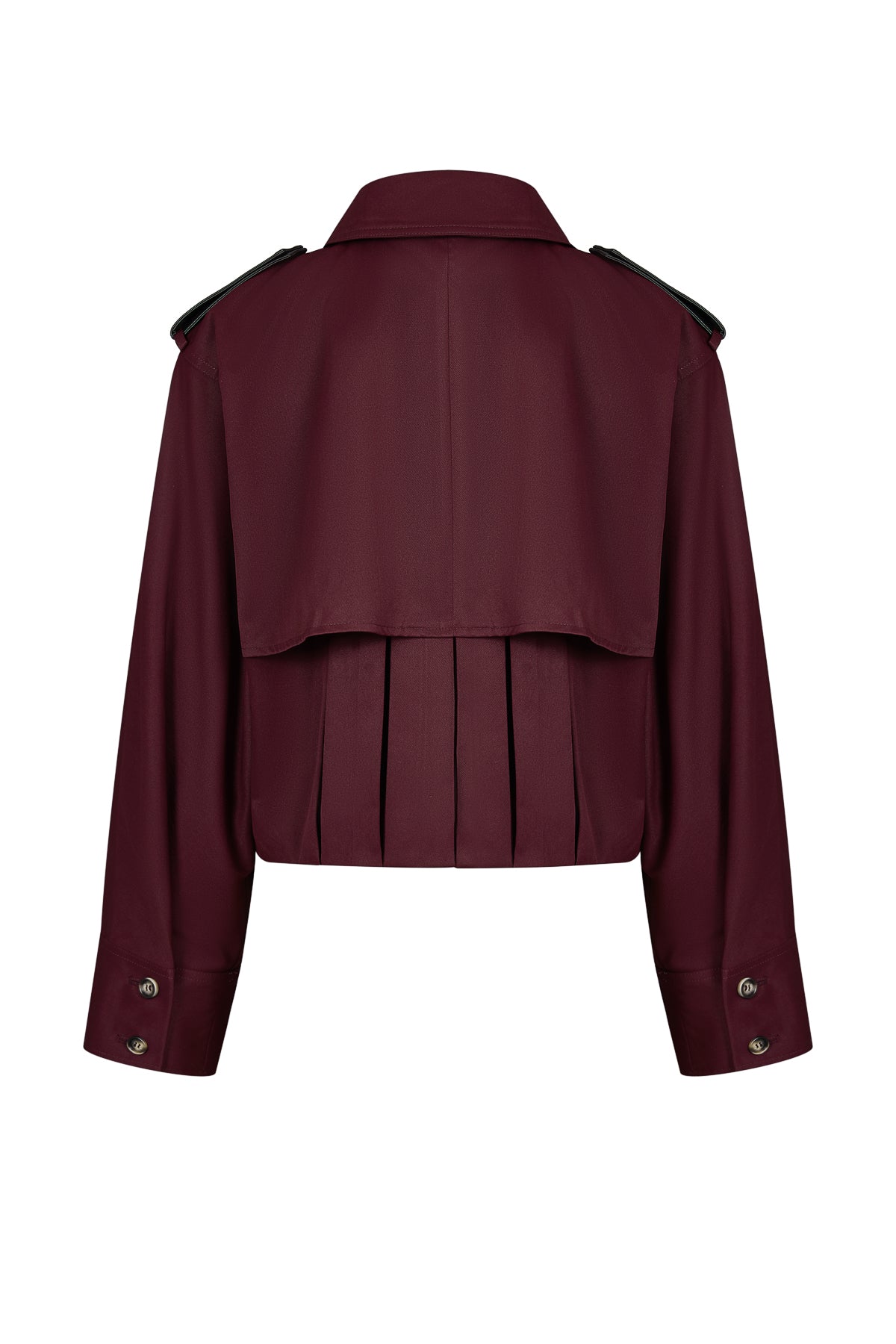 Axelle Woven Bubble Hem Trench Jacket with PU Epaullettes