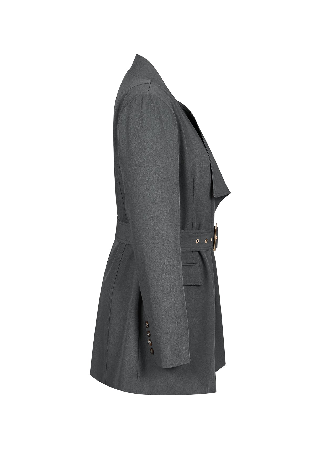 Thea Woven Draped Jacket With Belt