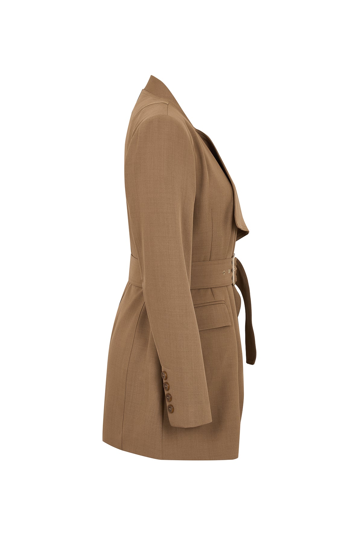 Thea Woven Draped Jacket With Belt
