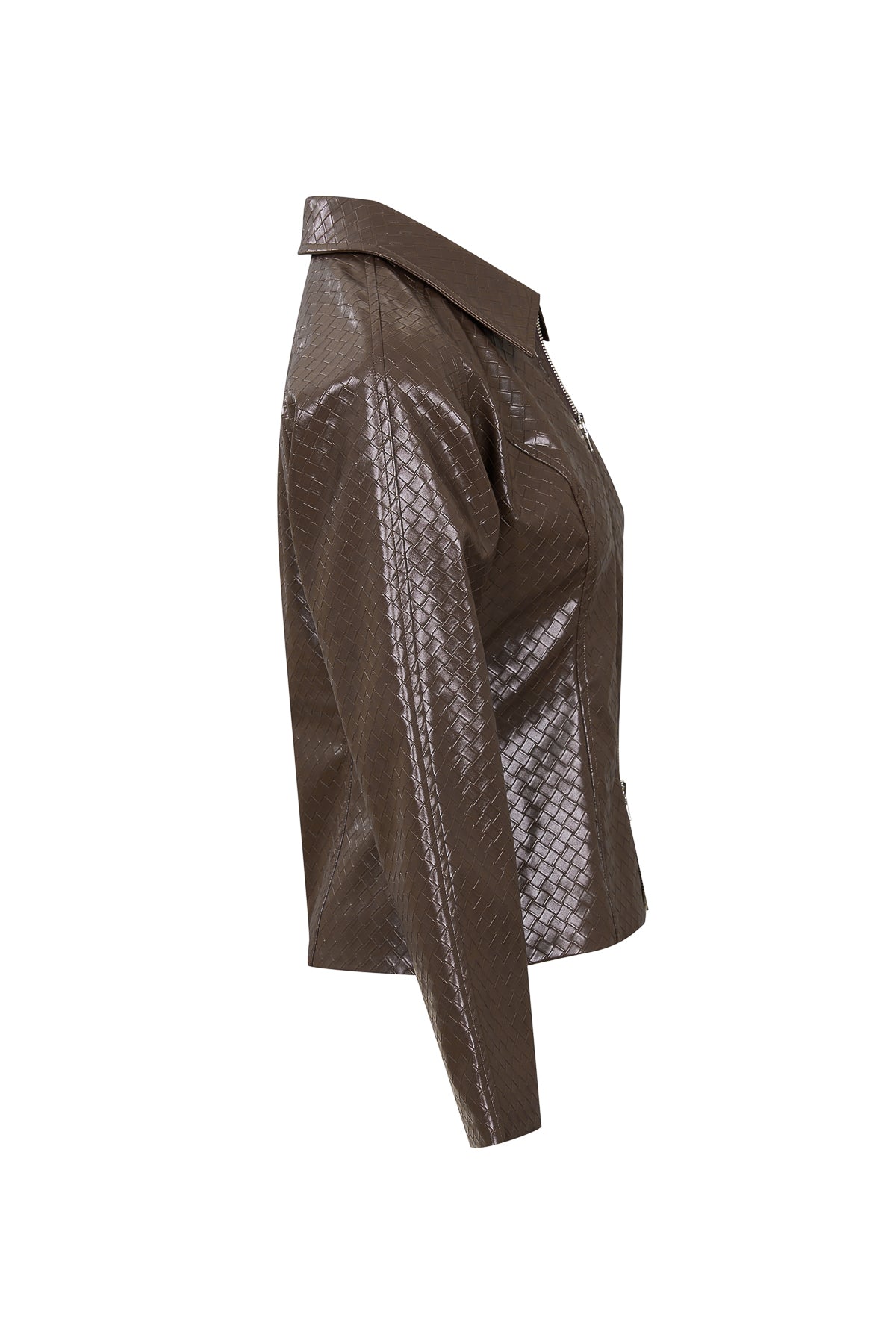 Giselle Woven PU Double Zip Jacket