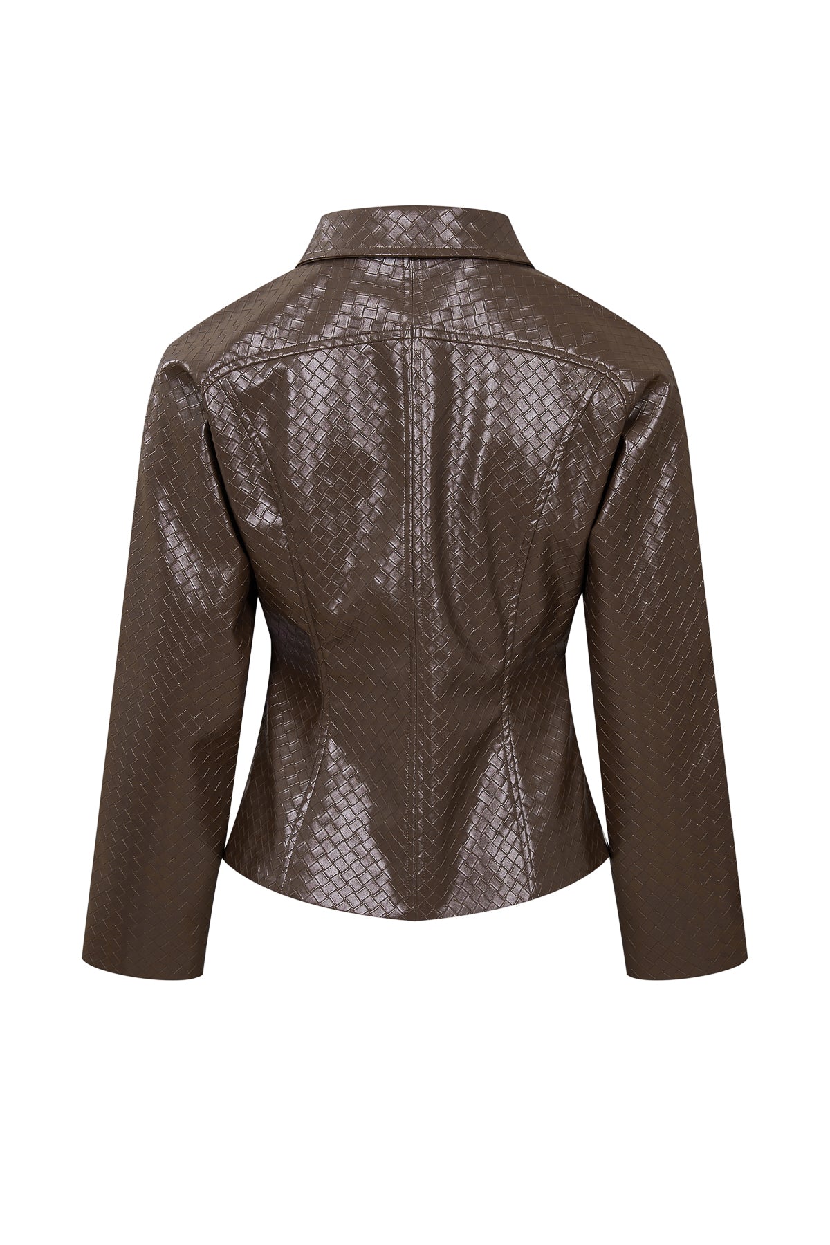 Giselle Woven PU Double Zip Jacket