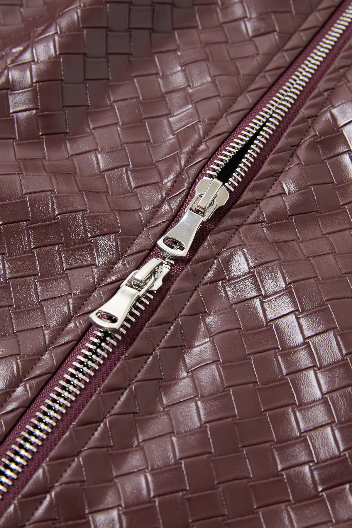 Giselle Woven PU Double Zip Jacket