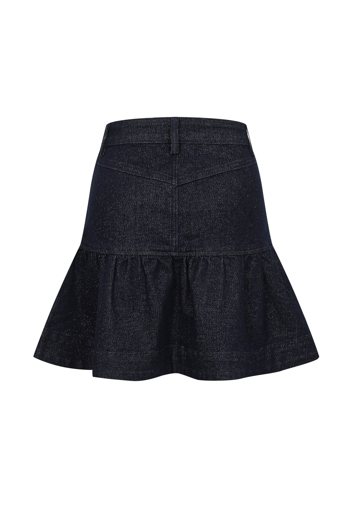 Lurex Denim Frame Skirt