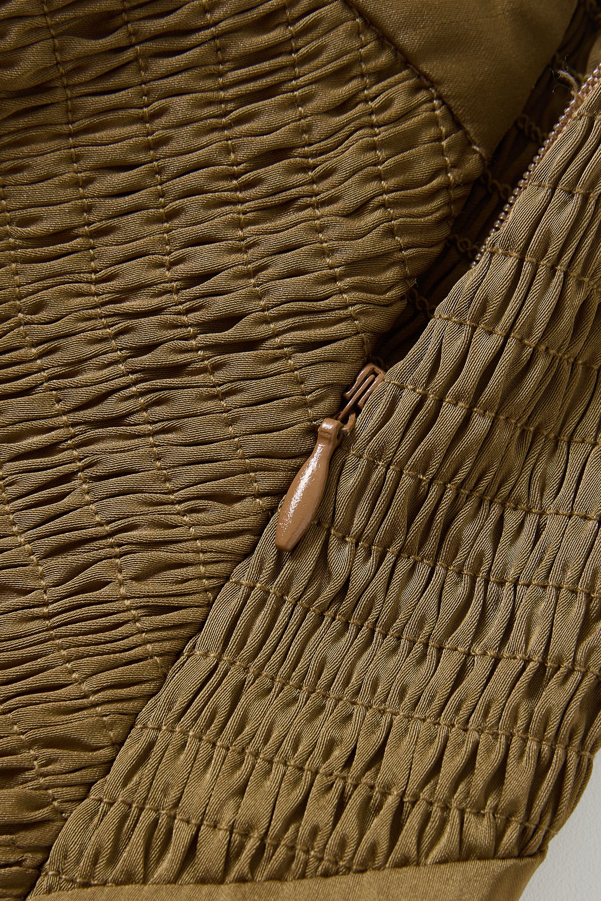 Smocking Detail Maxi Satin Skirt
