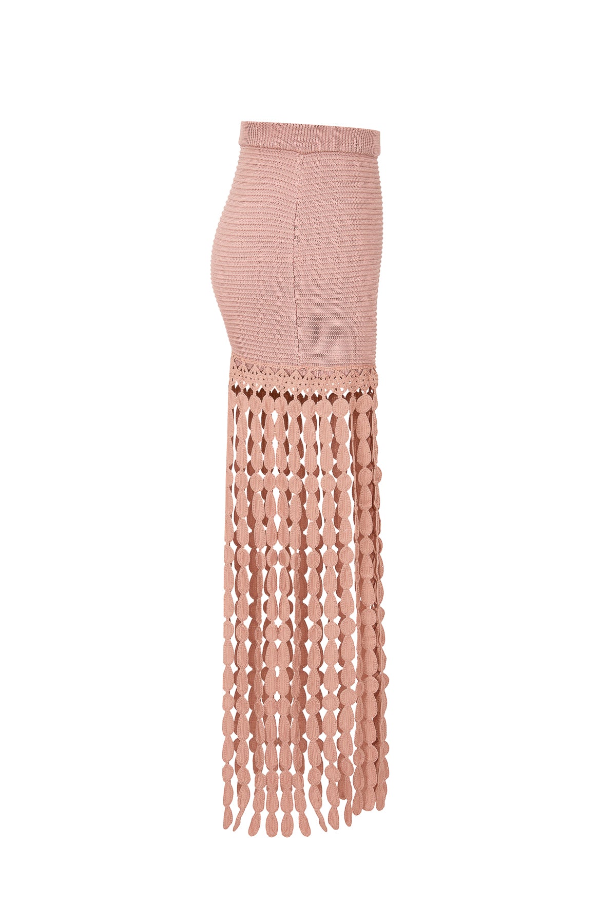 Knit Skirt with Fringe Detail