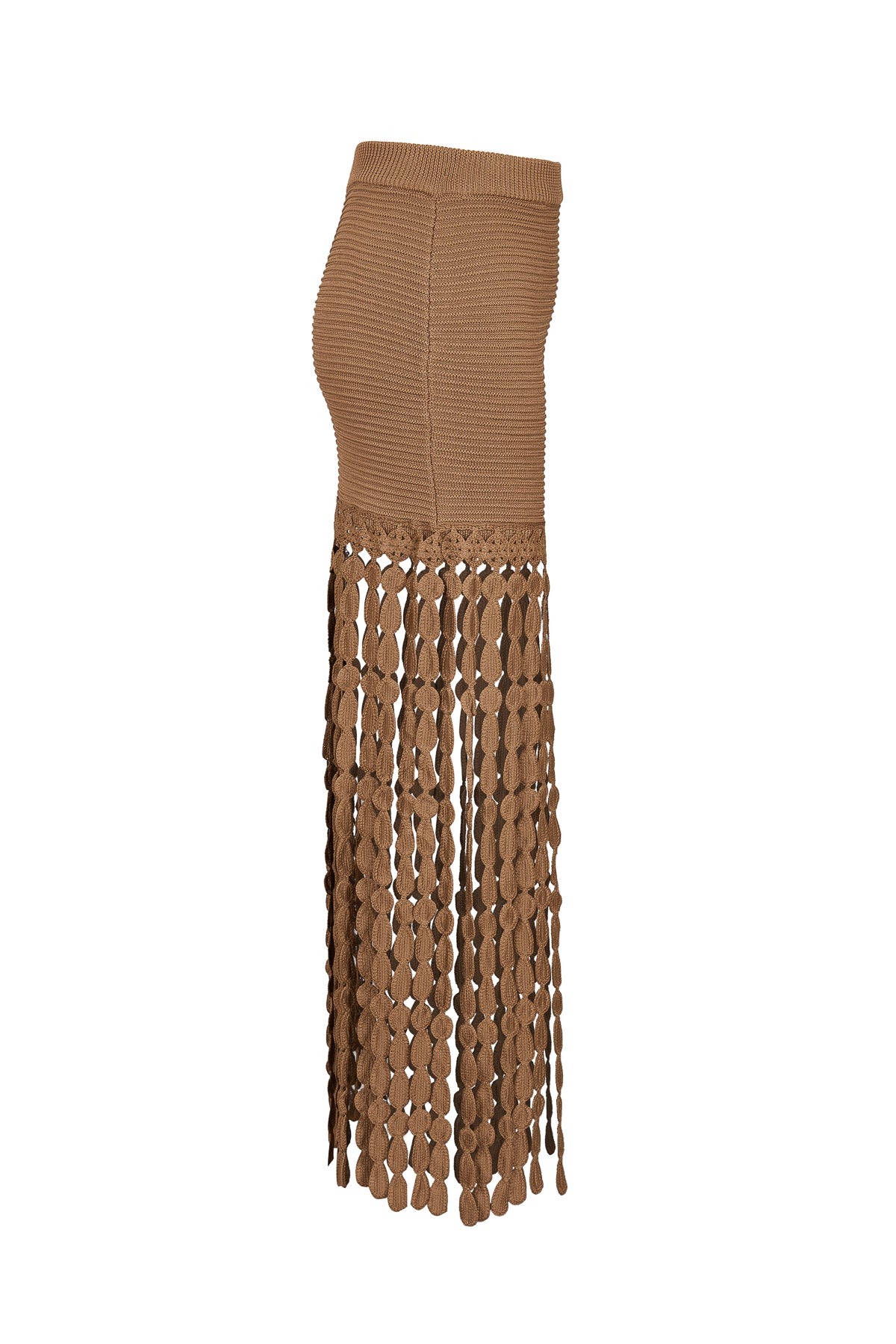 Knit Skirt with Fringe Detail