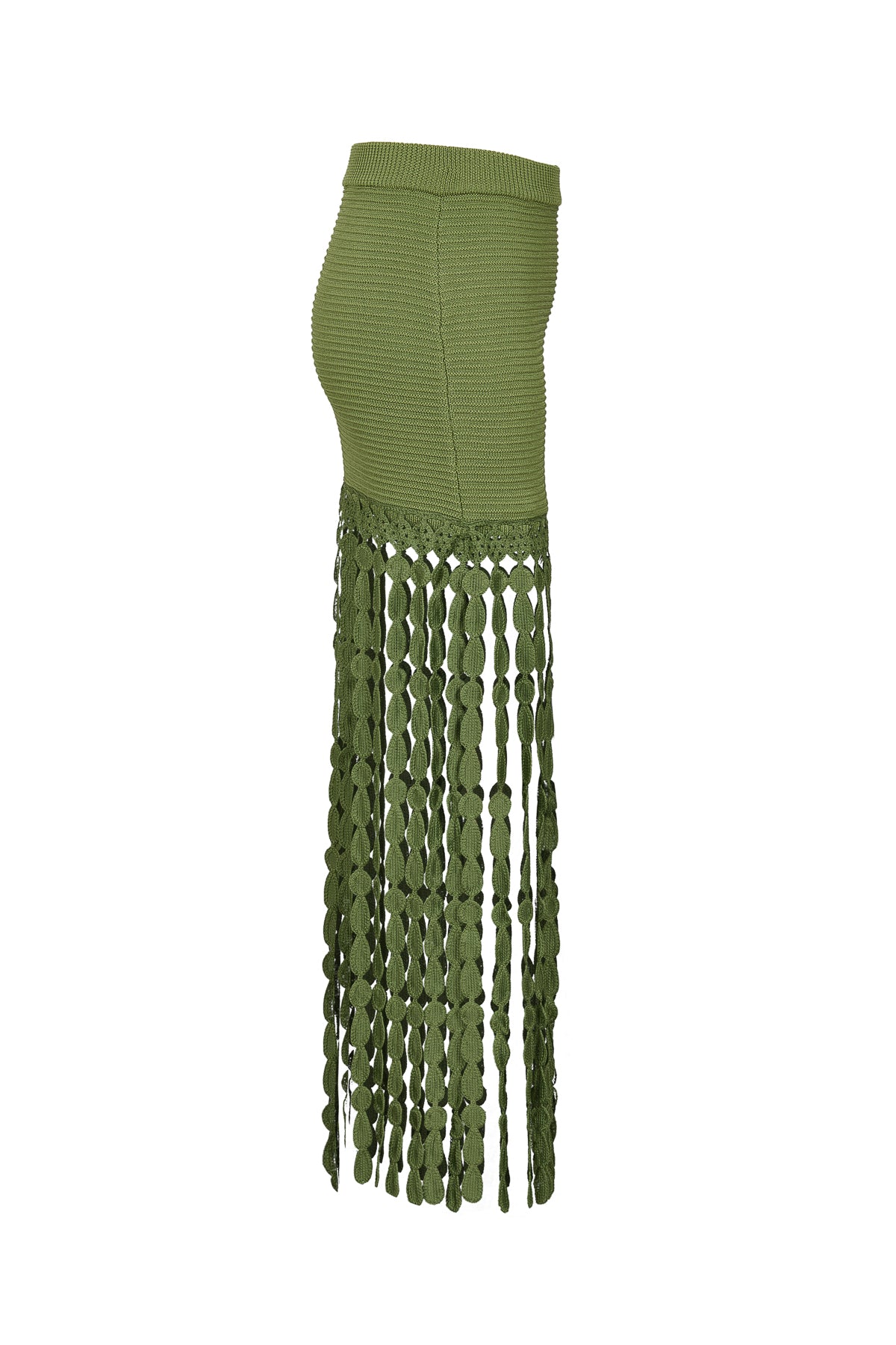 Knit Skirt with Fringe Detail