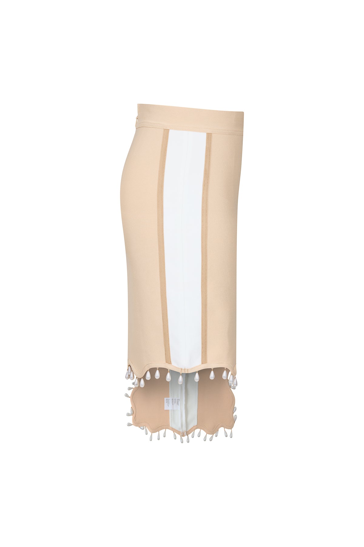 Wavy Fringe Asymmetric Midi Skirt
