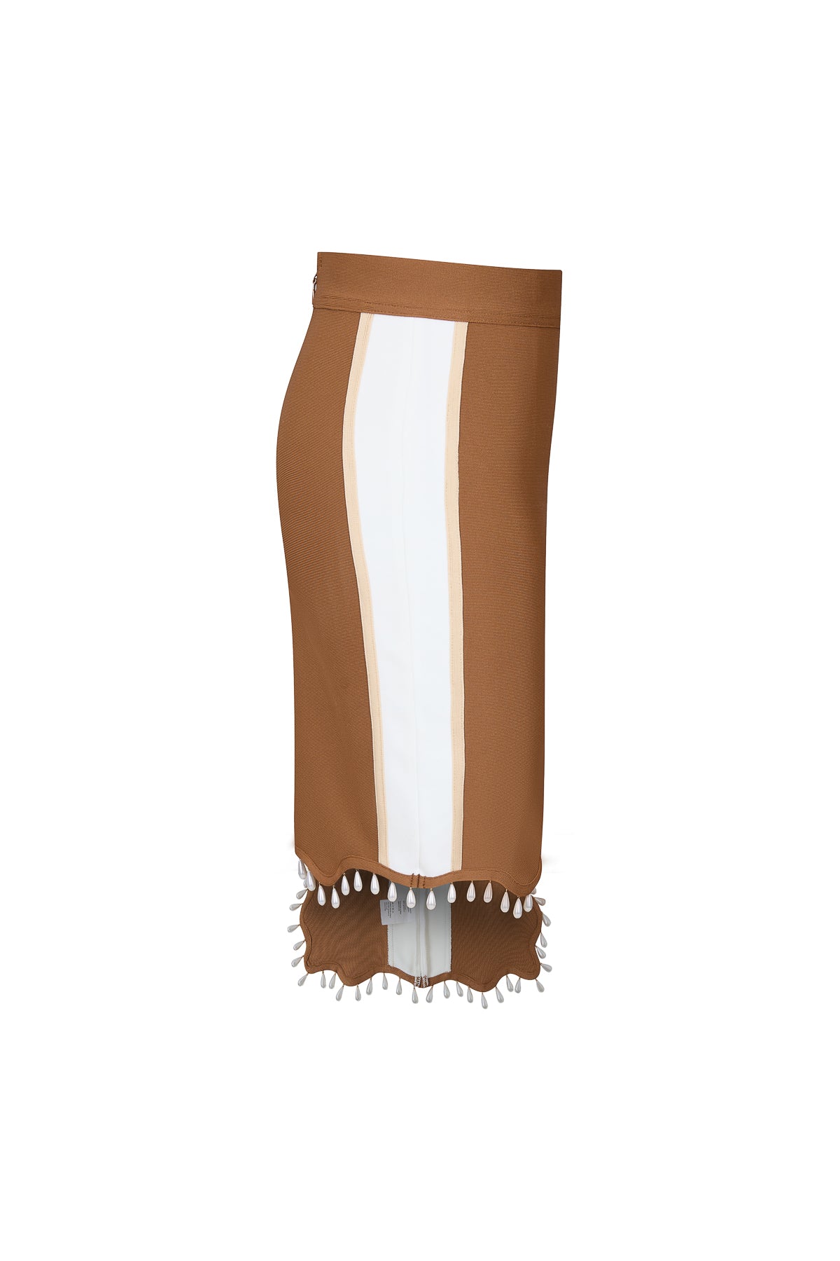 Wavy Fringe Asymmetric Midi Skirt