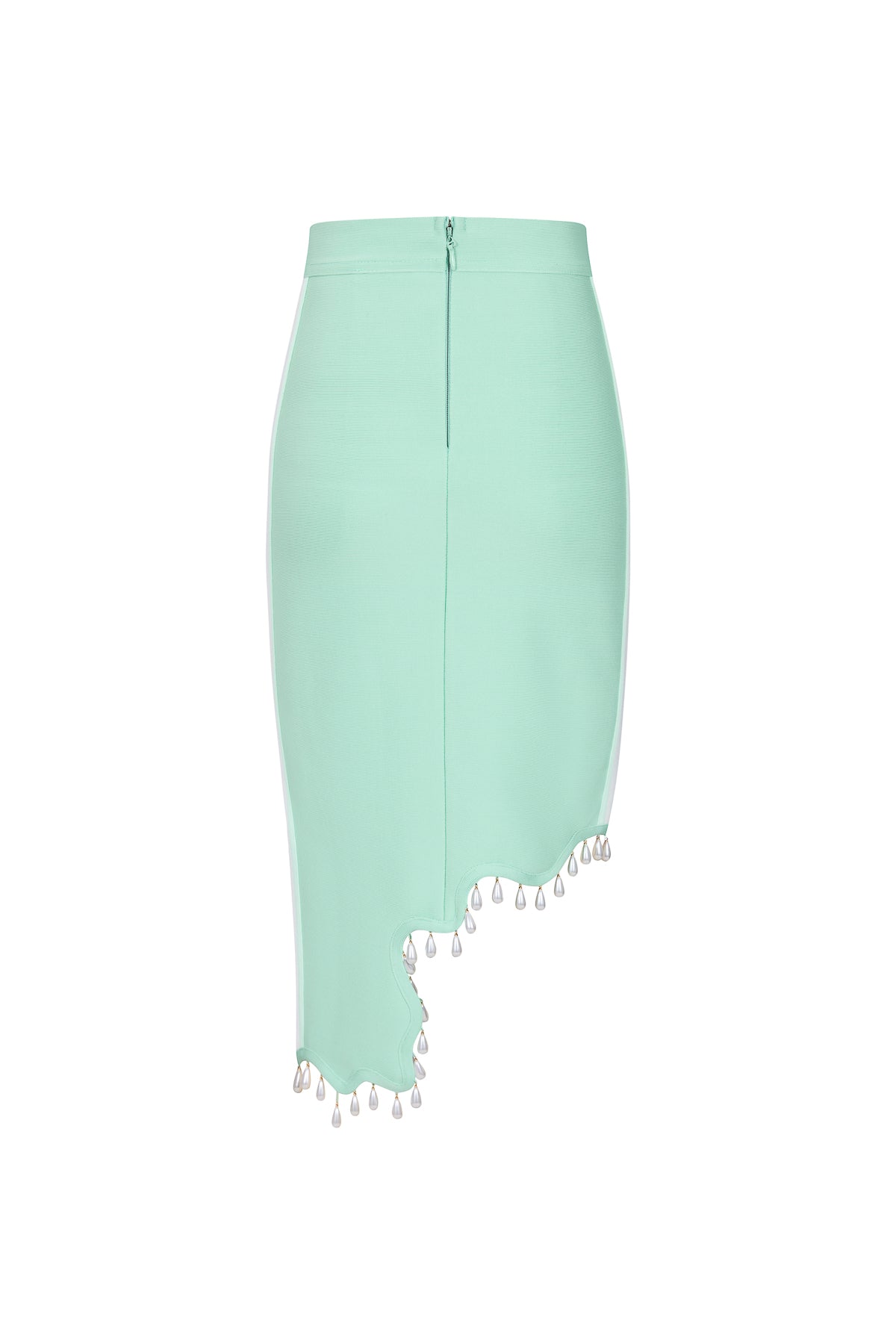Wavy Fringe Asymmetric Midi Skirt