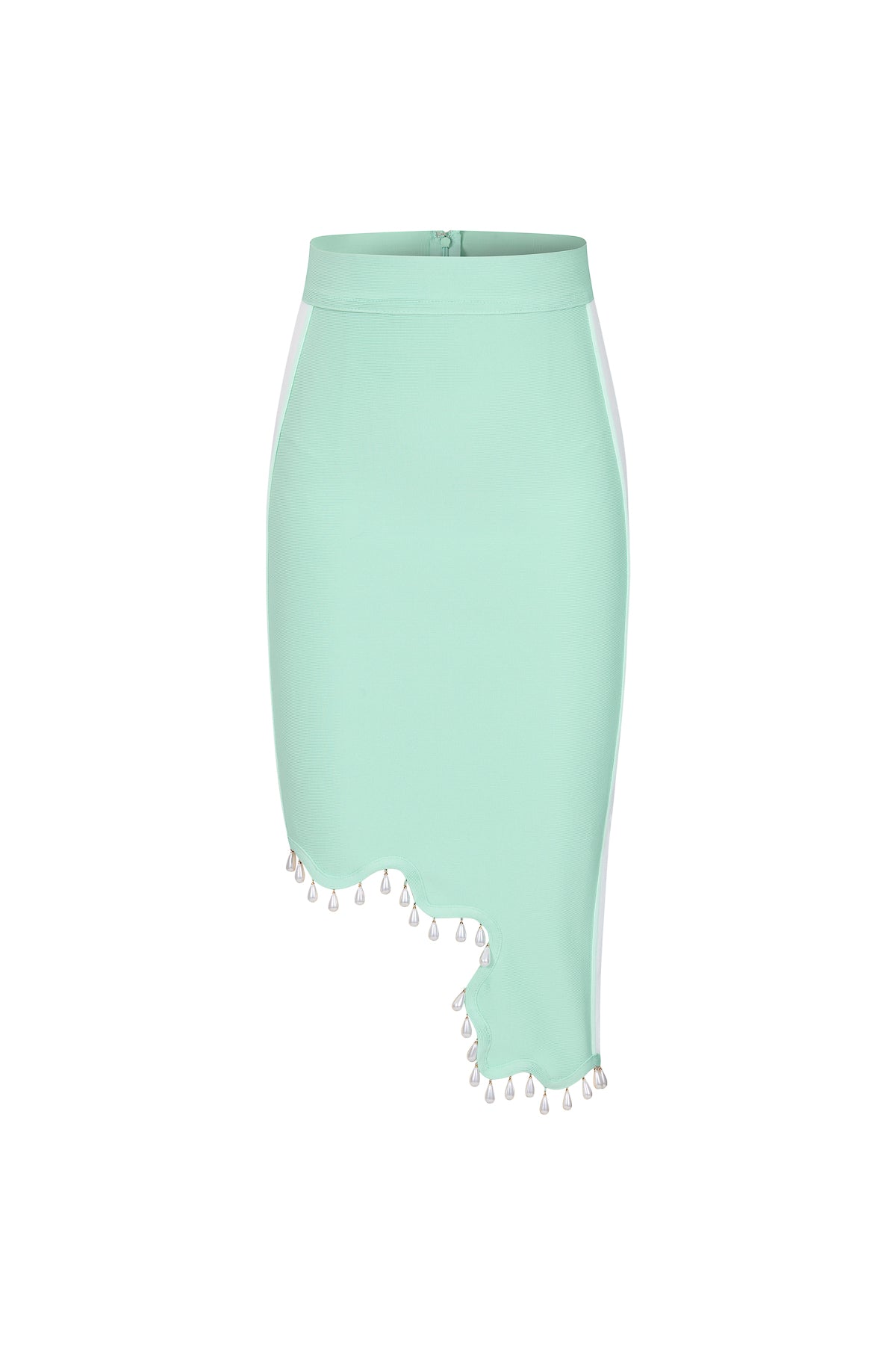 Wavy Fringe Asymmetric Midi Skirt