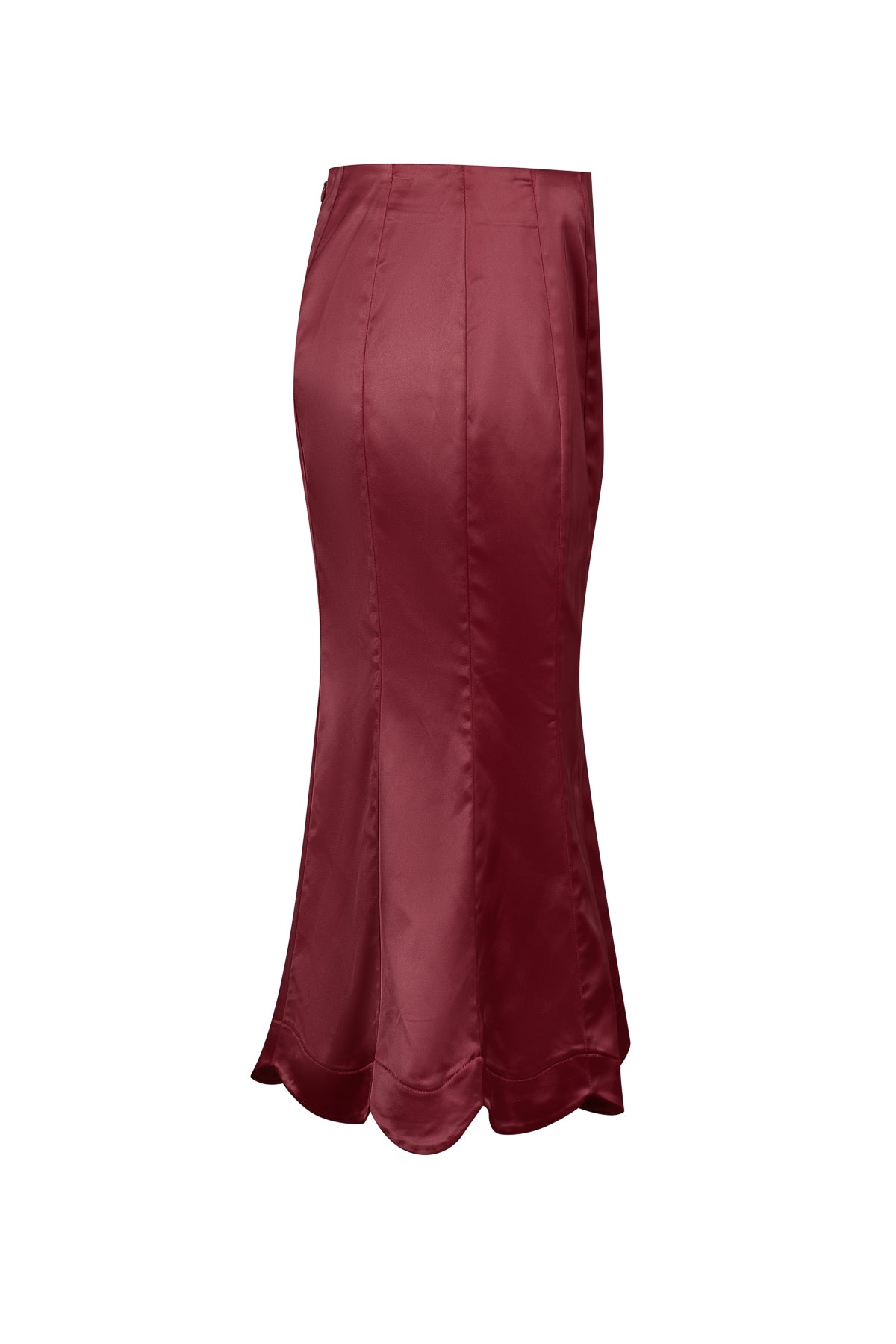 Scalloped Hem Midi Skirt