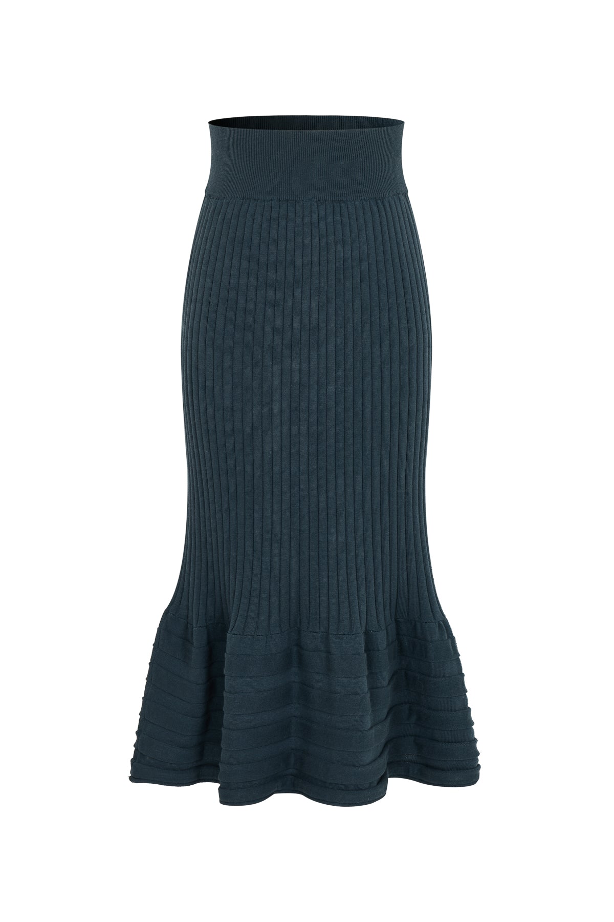 Stripe Texture Midi Skirt