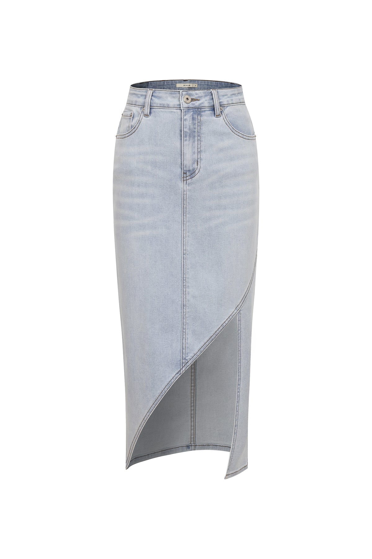 Asymptote Denim Slit Midi Skirt
